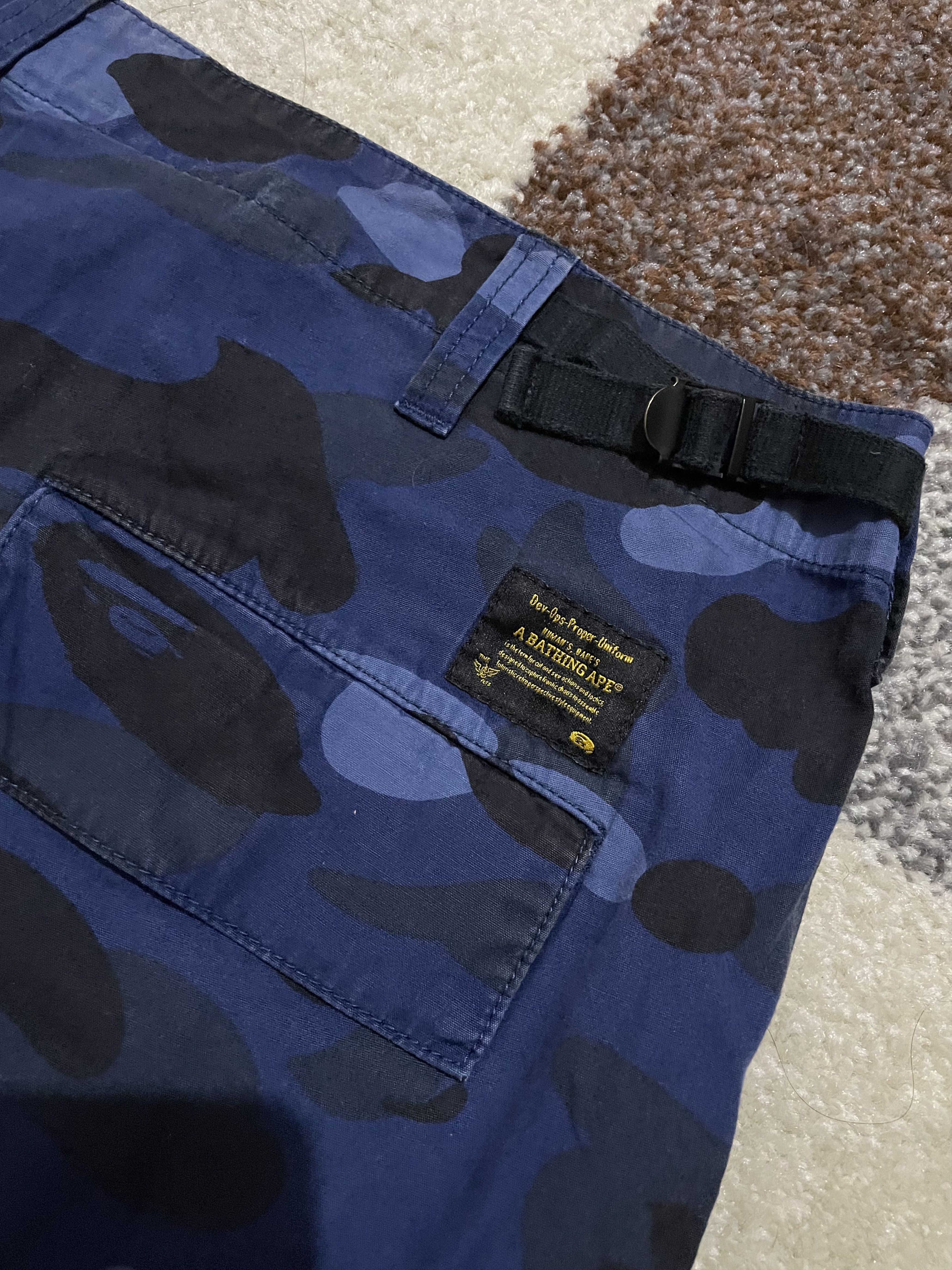 Bape Bape Blue Camo Cargo Short Size US 35 - 7 Thumbnail