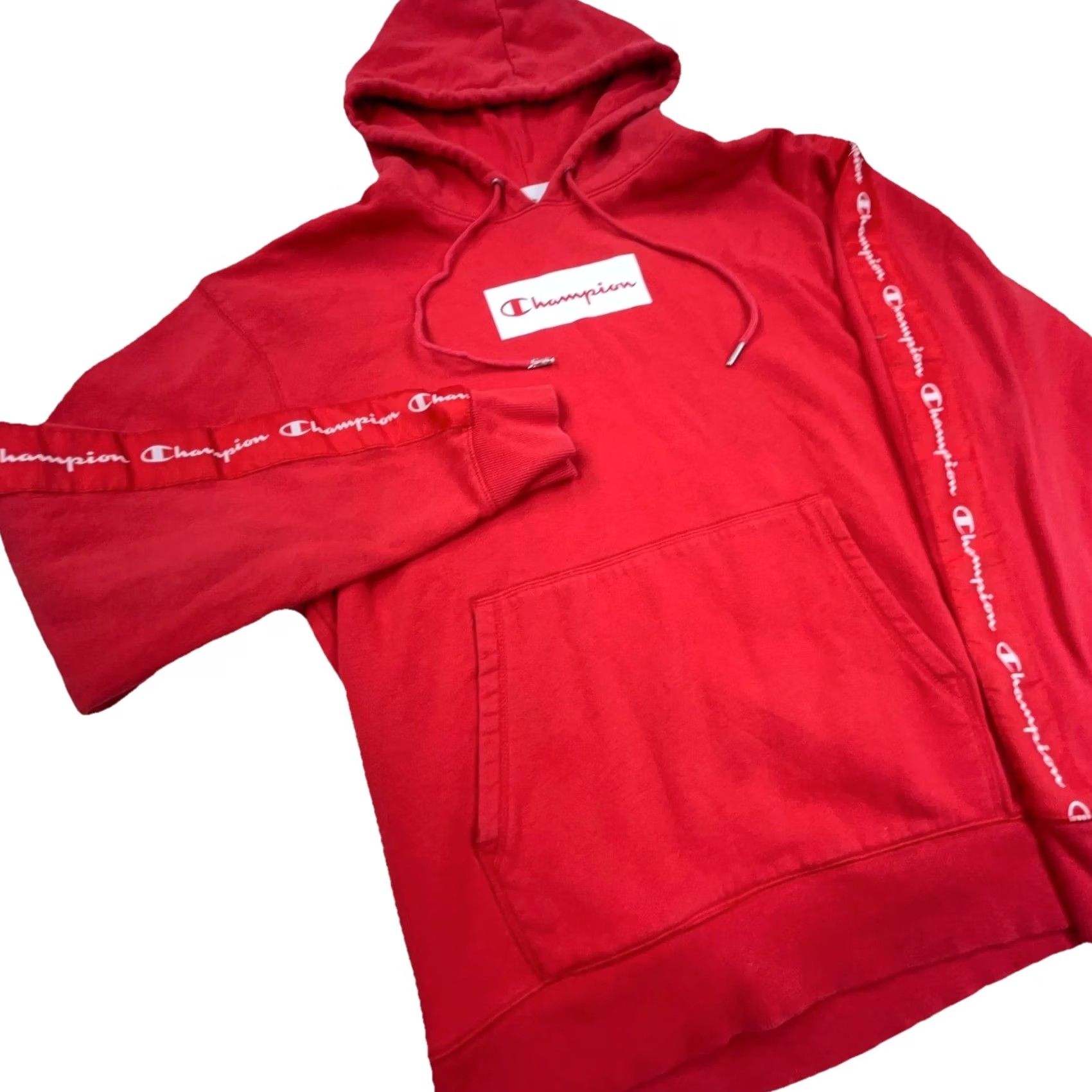 Champion Champion Hoodie Men Medium Red White Sweatshirt Sweater Spell Out Classic Retro Size US M / EU 48-50 / 2 - 4 Thumbnail
