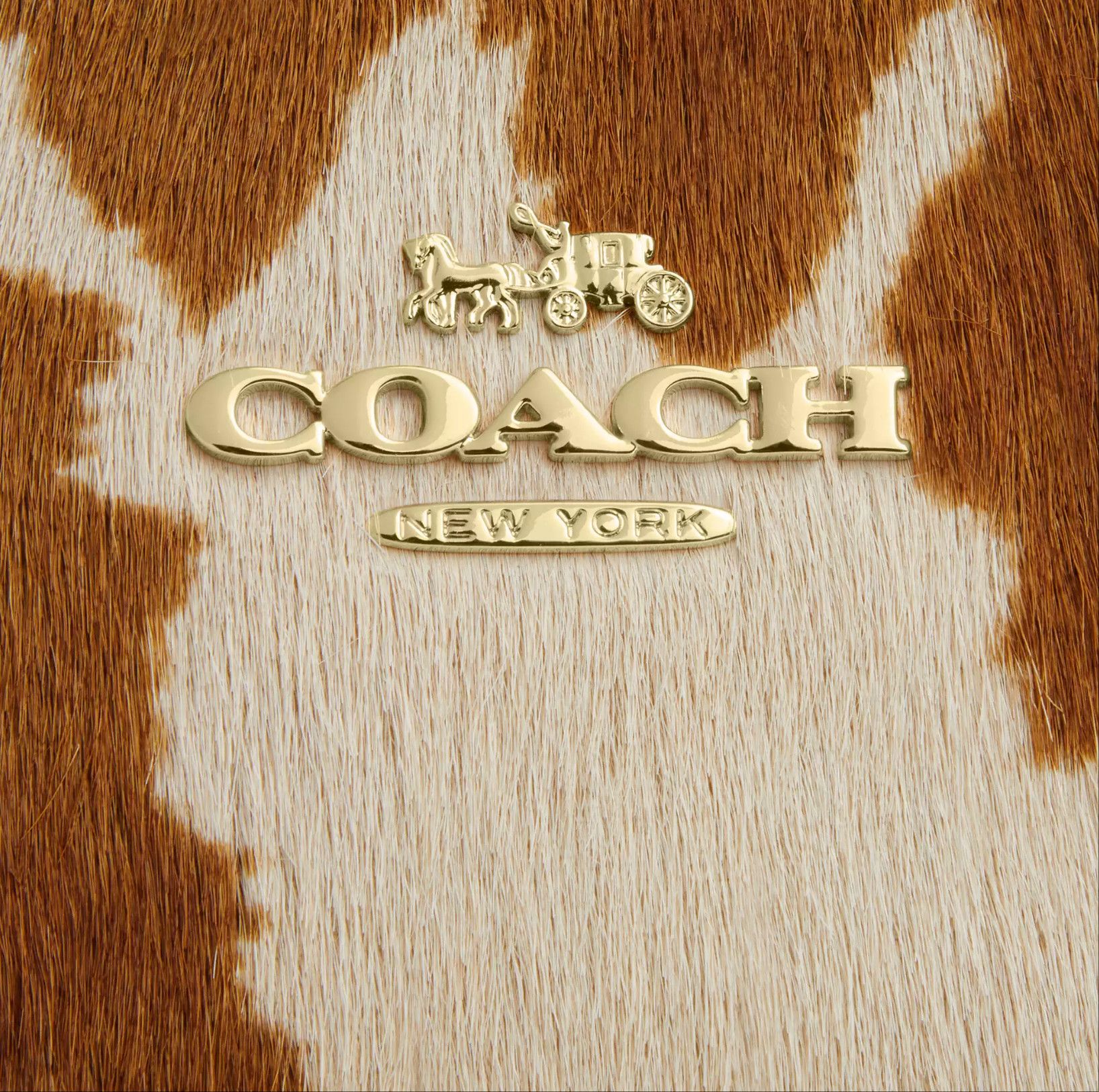 Coach Teri Shoulder Bag In Haircalf With Cow Print CDW45 Size ONE SIZE - 9 Thumbnail