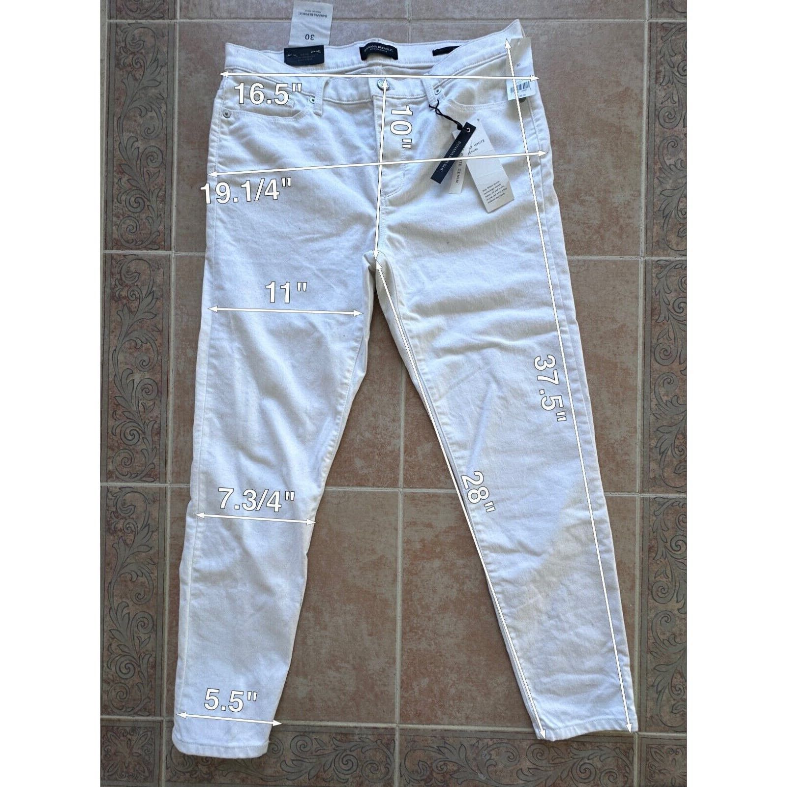 Banana Republic Banana Republic Mid Rise Fitted ankle length white Women 30 Size 30" / US 8 / IT 44 - 2 Thumbnail