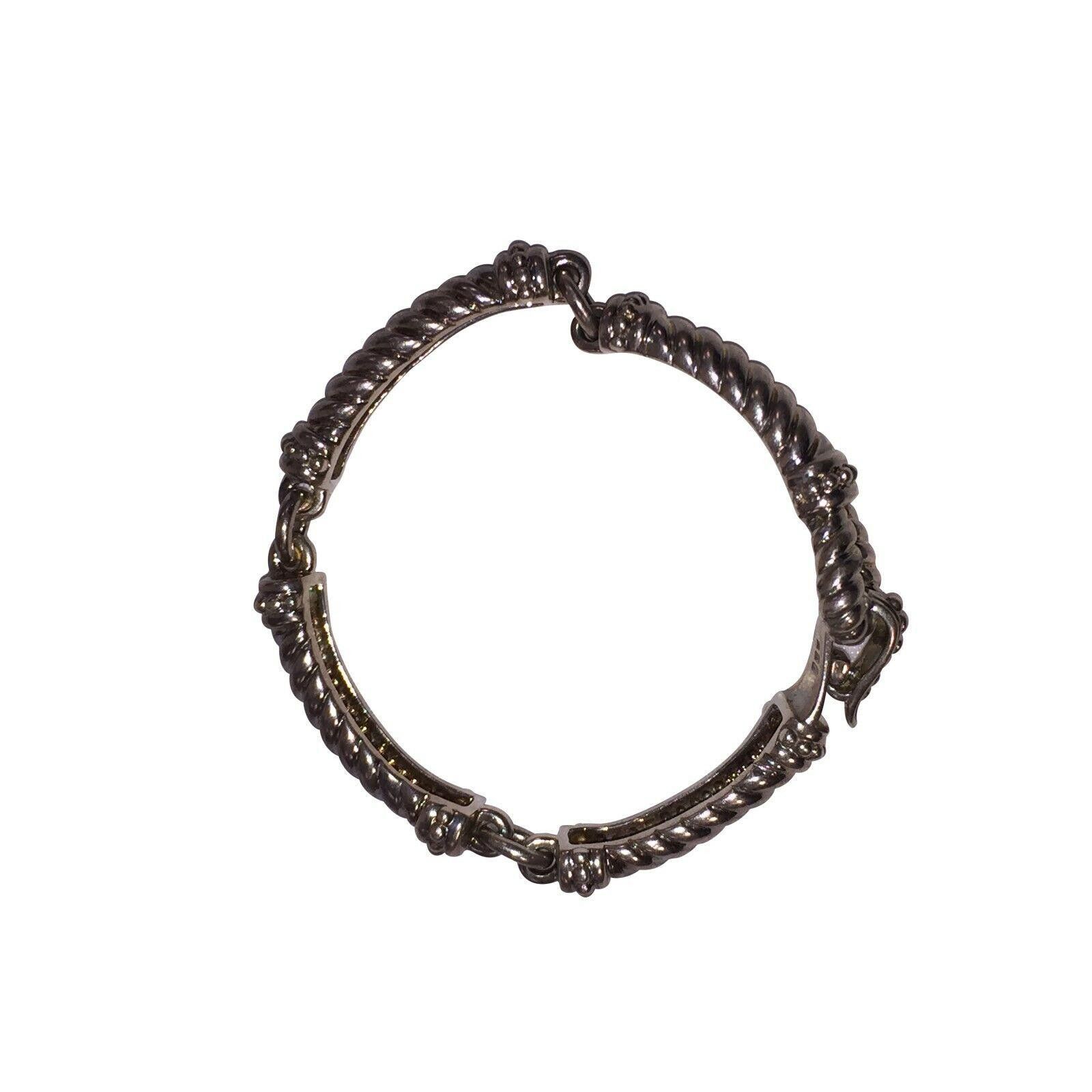 Designer Unique Sterling Silver Cable Cast Bracelet Size ONE SIZE - 5 Thumbnail
