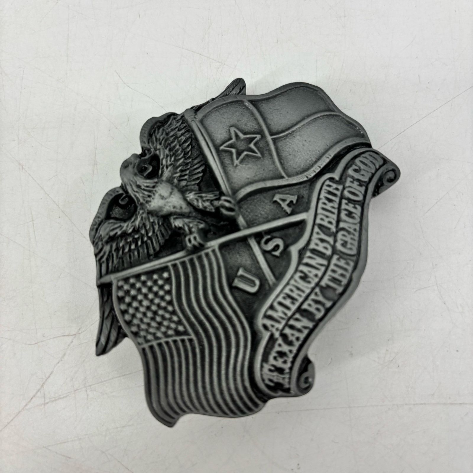 Vintage Great American Belt Buckle Texas by The Grace of God Pewter Size ONE SIZE - 7 Thumbnail