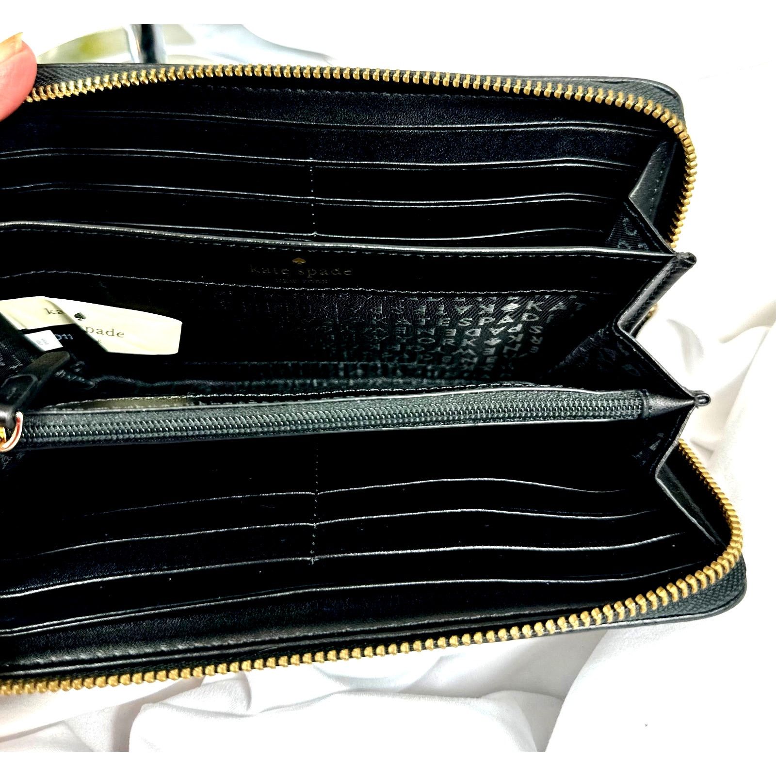 Kate Spade Kate Spade Chester St Pebble Leather Zip Around Wallet Black Size ONE SIZE - 14 Thumbnail