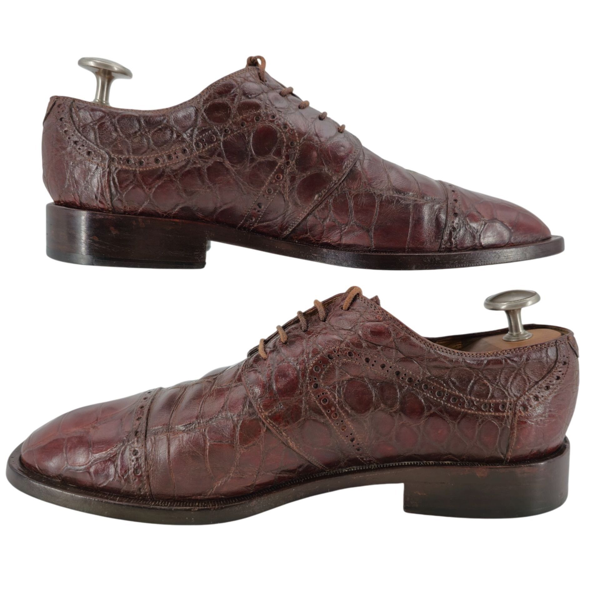 Mauri Mauri Italy Vintage Exotic Brown Alligator Dress Shoes Men 1 Size US 11 / EU 44 - 6 Thumbnail