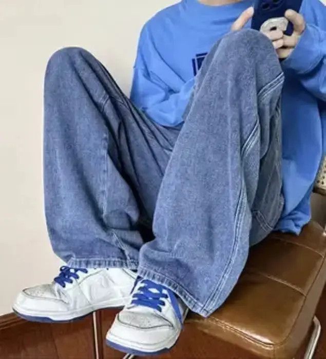 Japanese Brand × Jean Dark Blue Streetwear Baggy Jeans Size US 32 / EU 48 - 4 Thumbnail