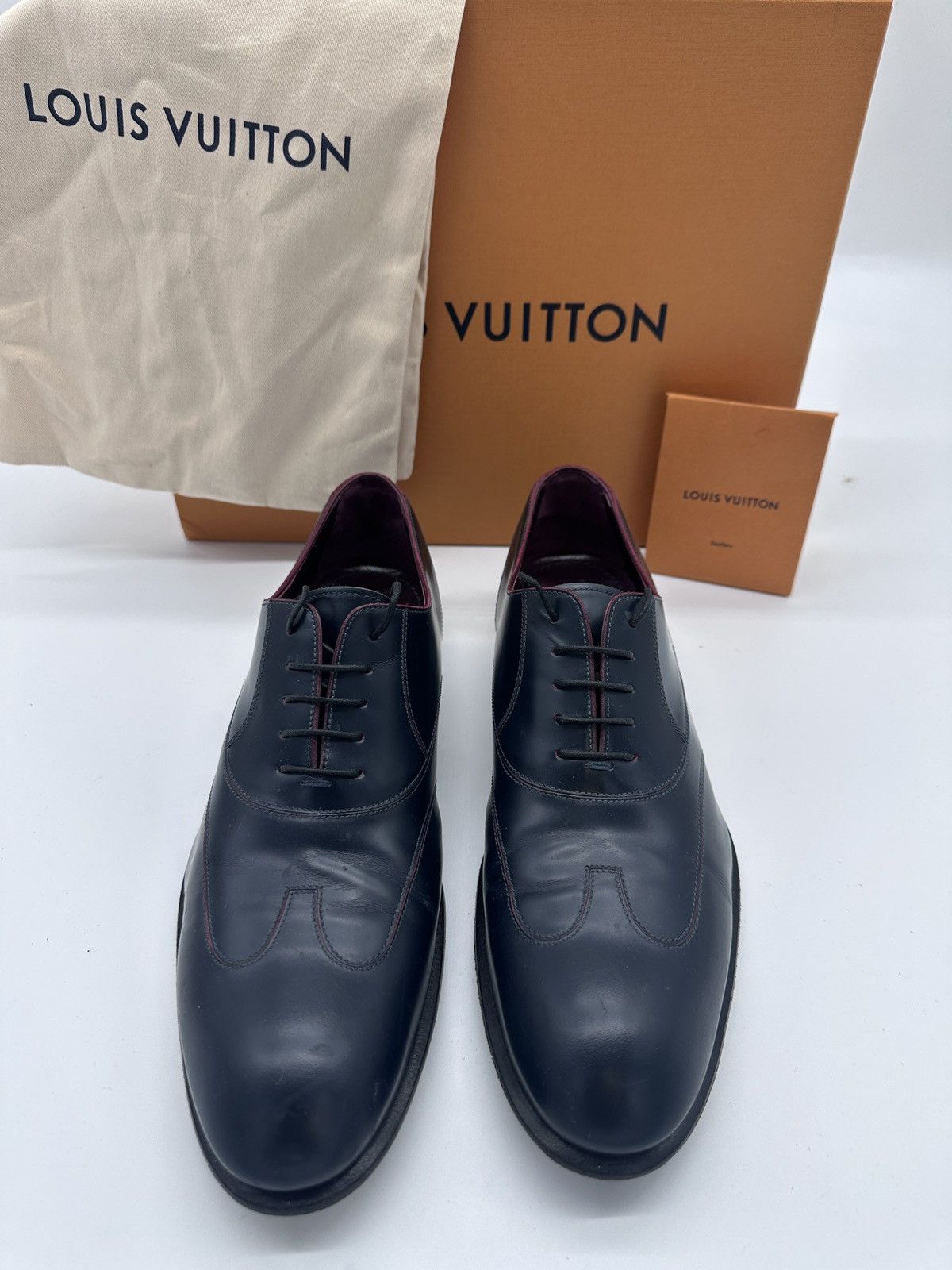 Louis Vuitton Louis Vuitton Navy Oxford Derby Shoes 9.5 LV 10.5 USA Navy Size US 9.5 / EU 42-43 - 2 Thumbnail