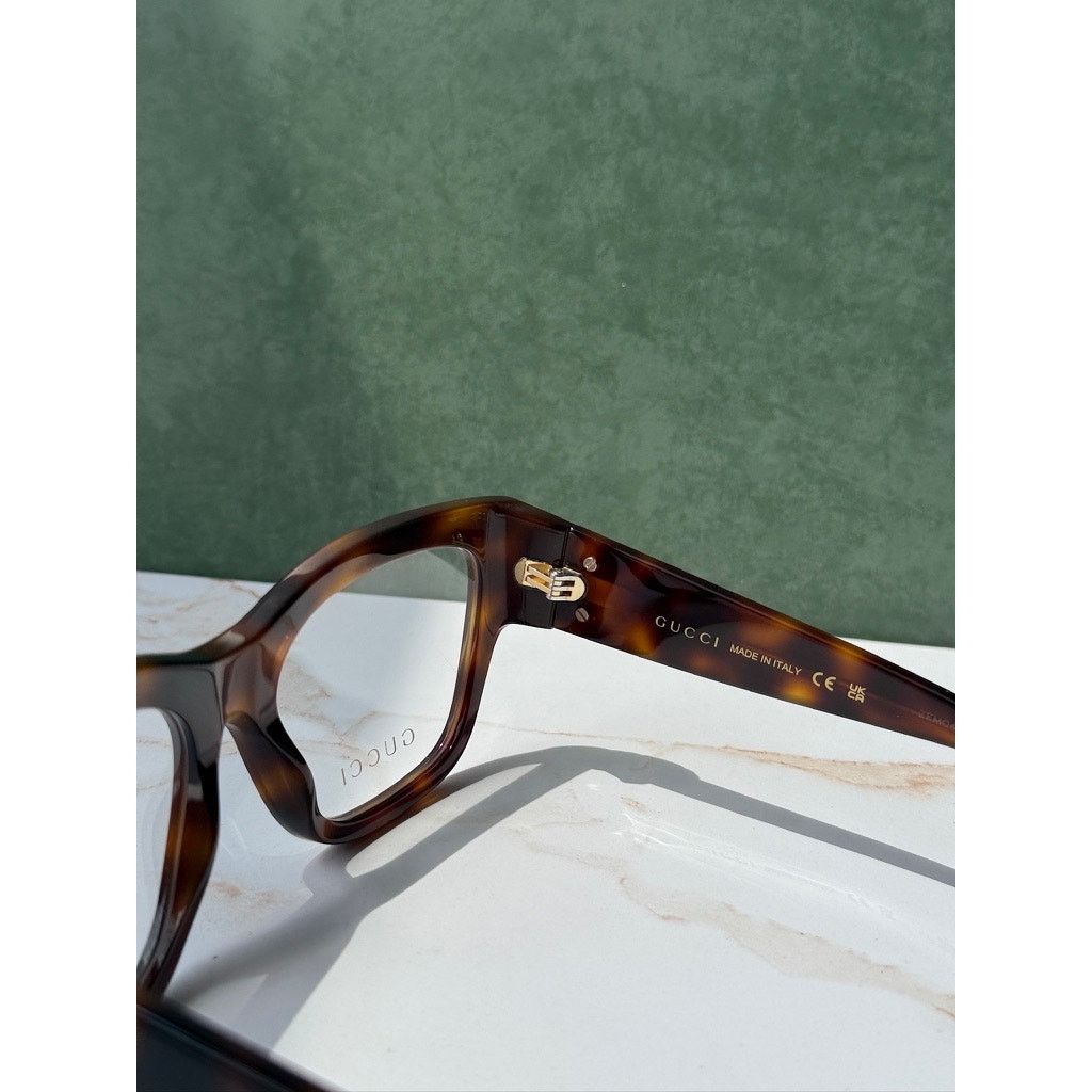 Gucci NEW Gucci GG1410O Havana Brown Cat Eye Eyeglasses Frames Size ONE SIZE - 9 Thumbnail
