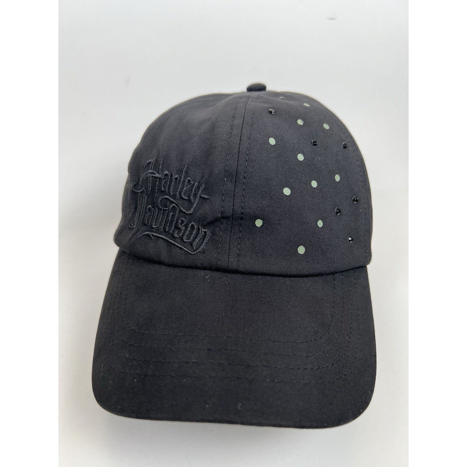 Harley Davidson Vintage Women’s Harley Davidson Hat Cap Black Embroidered St Size ONE SIZE - 2 Thumbnail