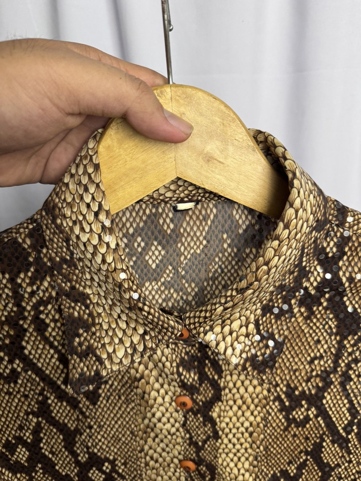 If Six Was Nine × Japanese Brand × Vintage Snake Pyhton Skin Button Shirt Unknow Size US M / EU 48-50 / 2 - 8 Thumbnail