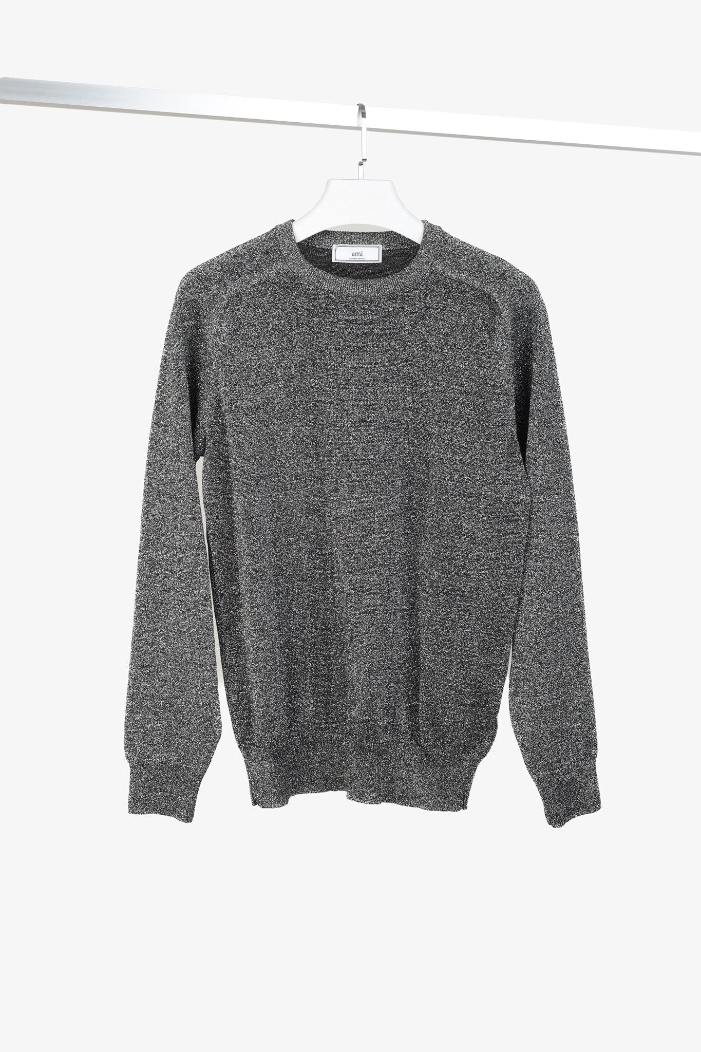 AMI AMI Tinsel Tone Black and Silver Metallic Crewneck Sweater Size US L / EU 52-54 / 3 - 1 Thumbnail