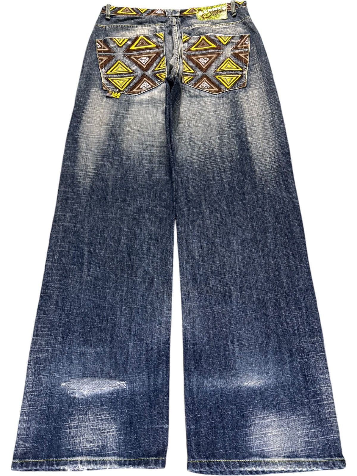 Akademiks × Japanese Brand Vintage Akademiks Diamond Embroidered Wide Leg Baggy Jeans Size US 34 / EU 50 - 2 Thumbnail