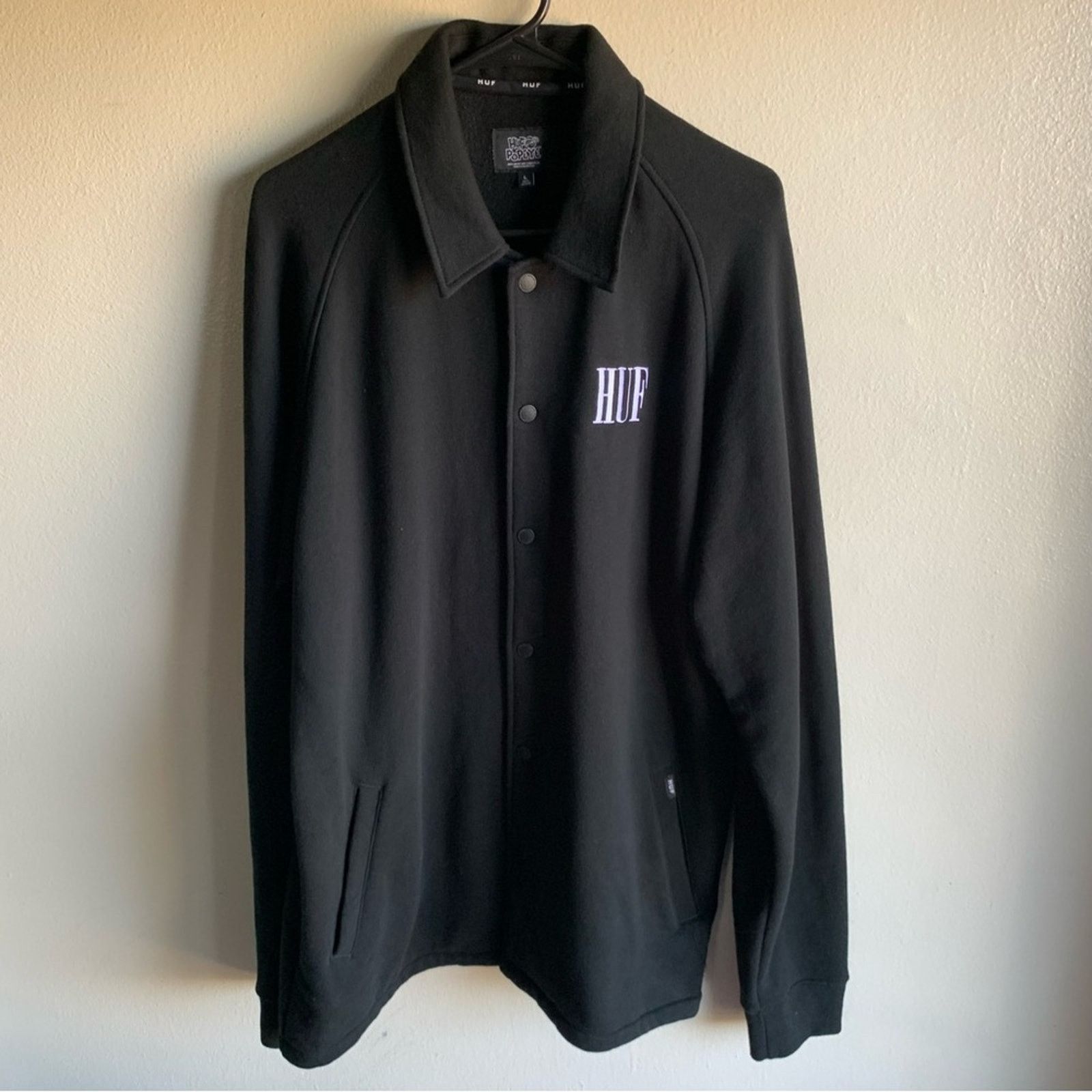 Huf Huff Popeye Jacket Mens Adult Large Black Olive Coach Large Size US L / EU 52-54 / 3 - 3 Thumbnail