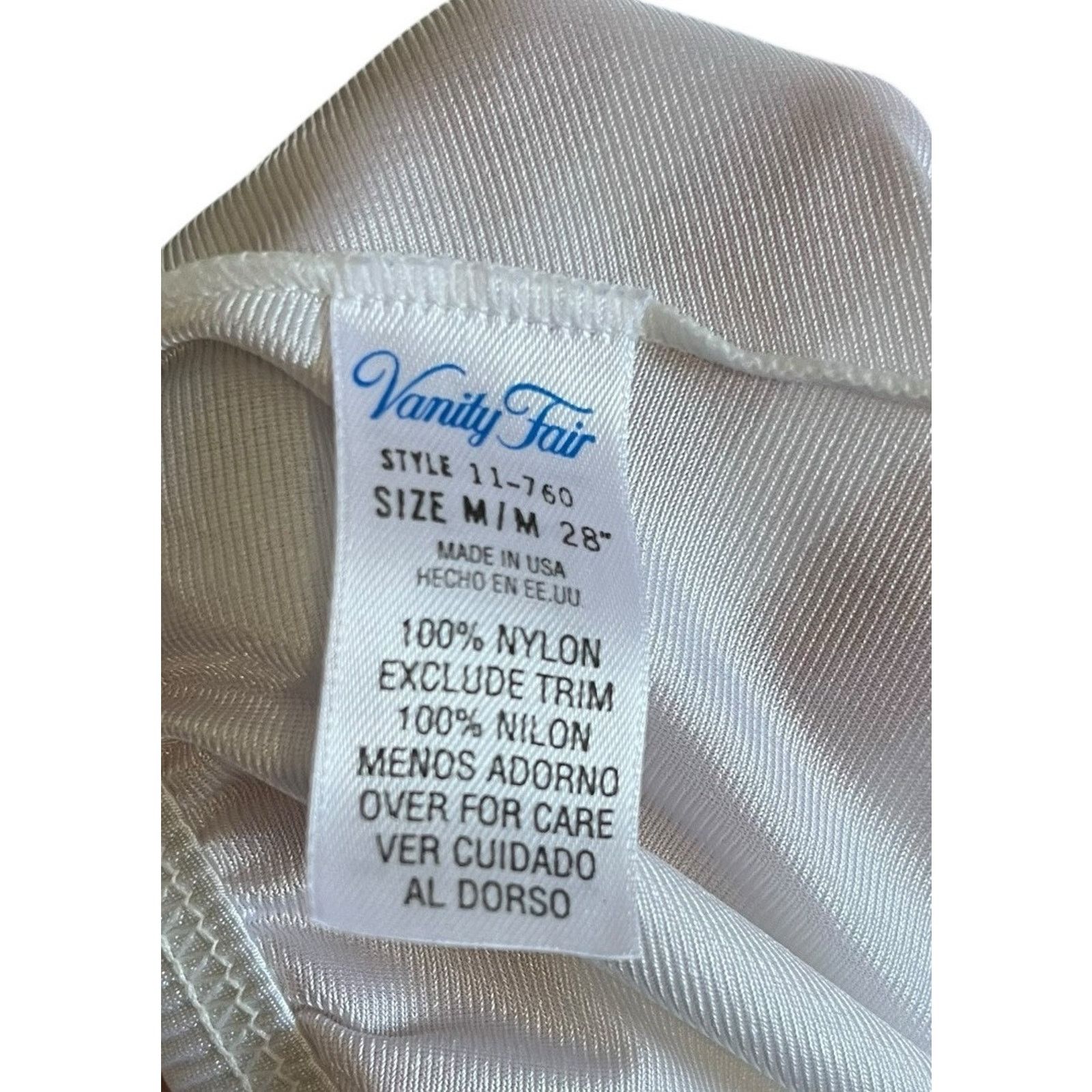 Vintage Vanity Fair | Vintage White Skirt Long Slip Slit Lace 27” Size ONE SIZE - 3 Thumbnail