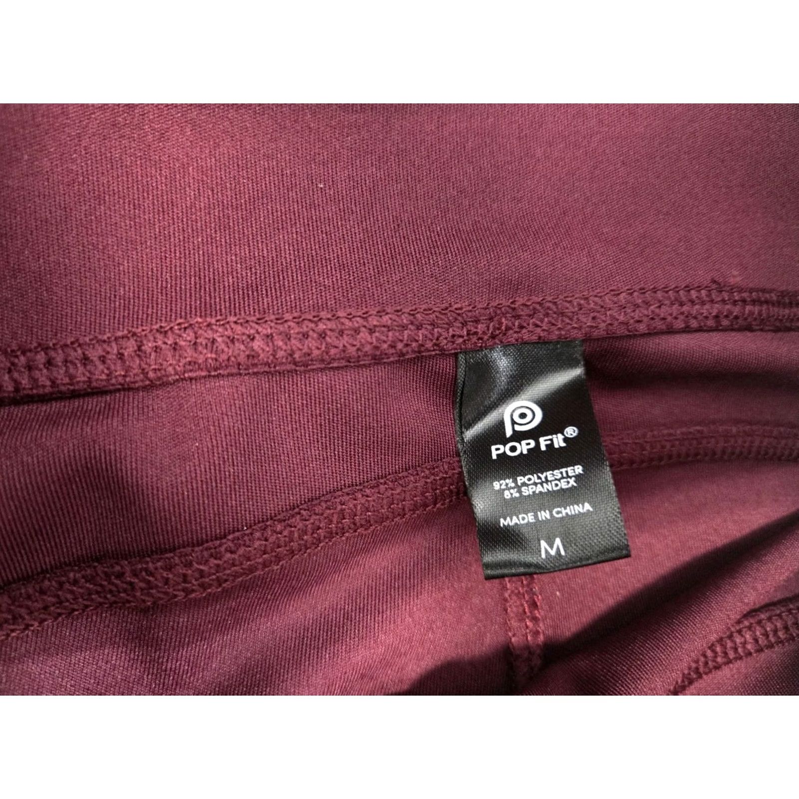 Vintage POP Fit Woman’s Leggings Capri Maroon High Rise Pockets Stretch Activewear Casual M Size 32" / US 10 / IT 46 - 5 Thumbnail