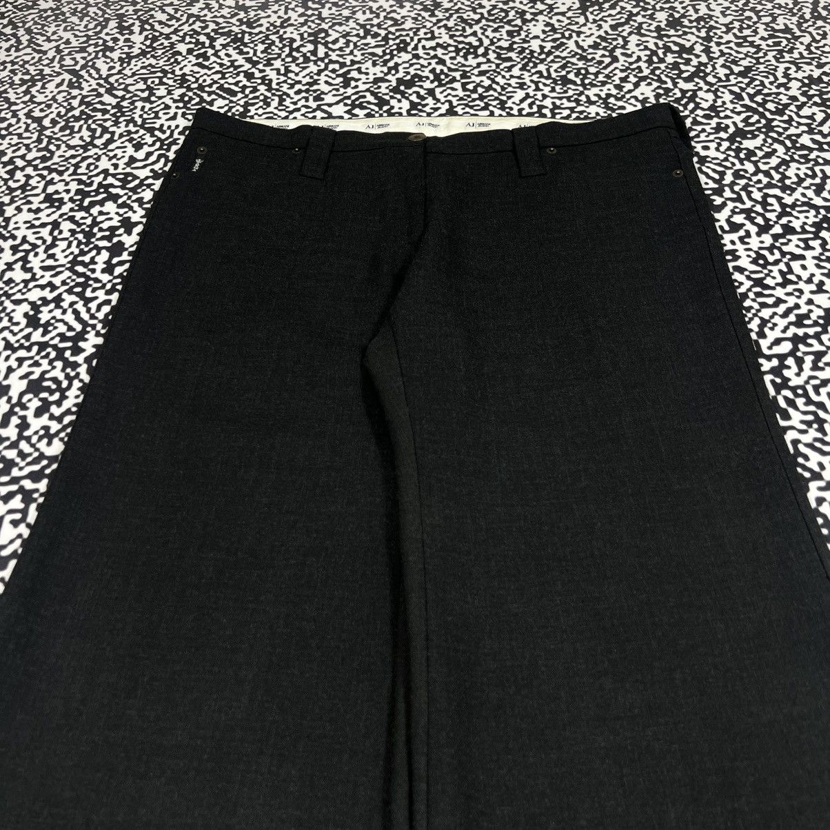 Armani Vintage Y2K Armani Jeans Luxury Flared Wide Classic Pants Size 29" - 13 Thumbnail