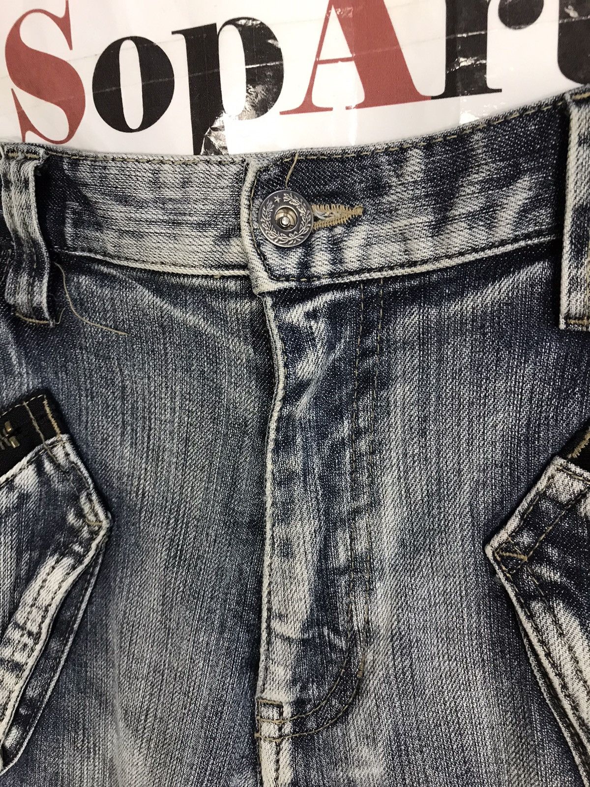 PPFM × Vintage Vintage Ppfm Twirl Punk Zipper Light Wash Jeans Size US 33 - 7 Thumbnail