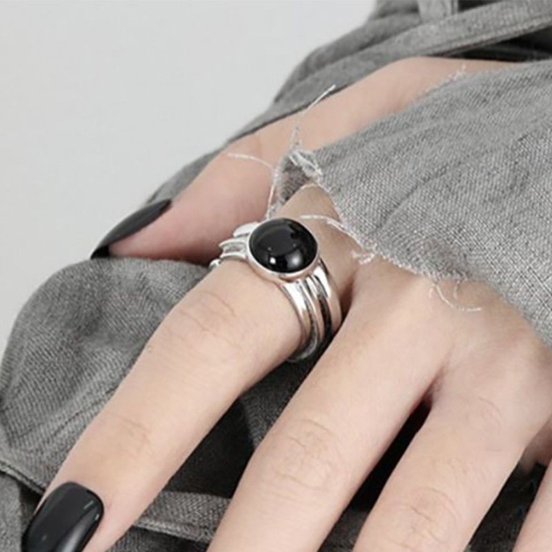 Jewelry Minimalist Black Zircon Ring Size ONE SIZE - 2 Thumbnail