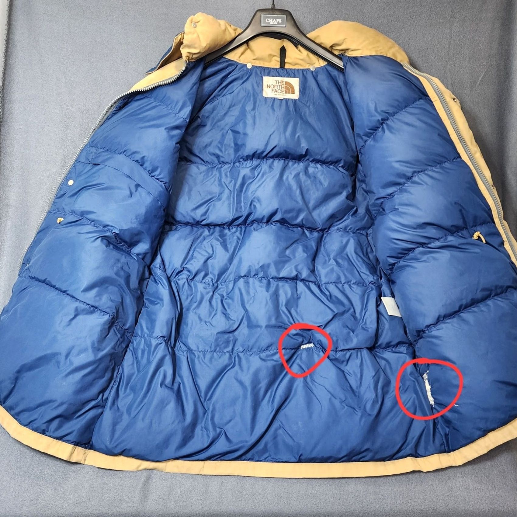 The North Face VINTAGE The North Face Coat Parka XL Mens Down Mid-Length Zip Tan 80s USA Grunge Size US XL / EU 56 / 4 - 4 Thumbnail