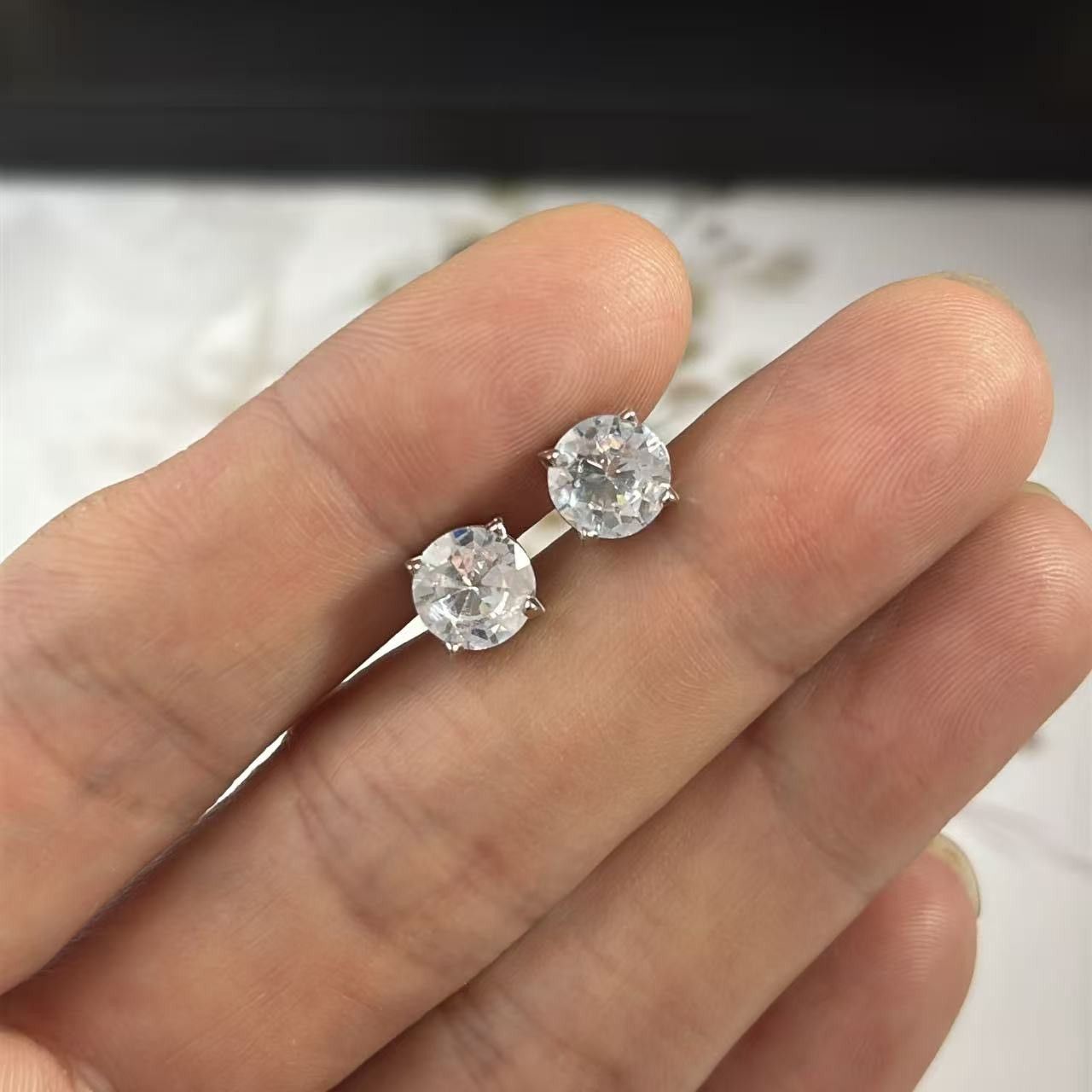 Other 8mm CZ Stud Earrings for Men Women Punk Hip Hop Unisex Style Size ONE SIZE - 6 Thumbnail