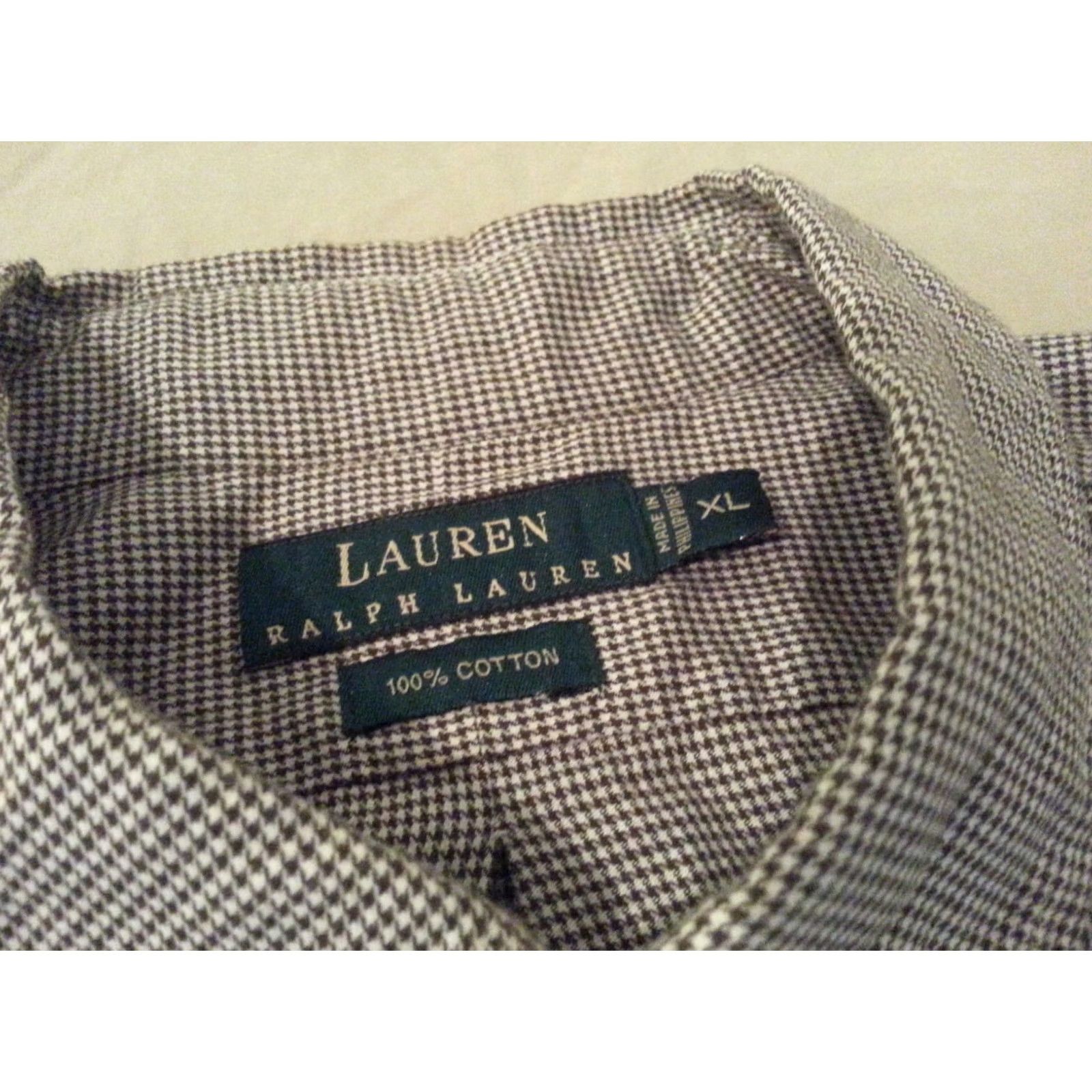 Polo Ralph Lauren Polo Ralph Lauren Mens Dress Shirt Plaid Grey Gray Cotton Button XL 2XL Size 48R - 5 Thumbnail