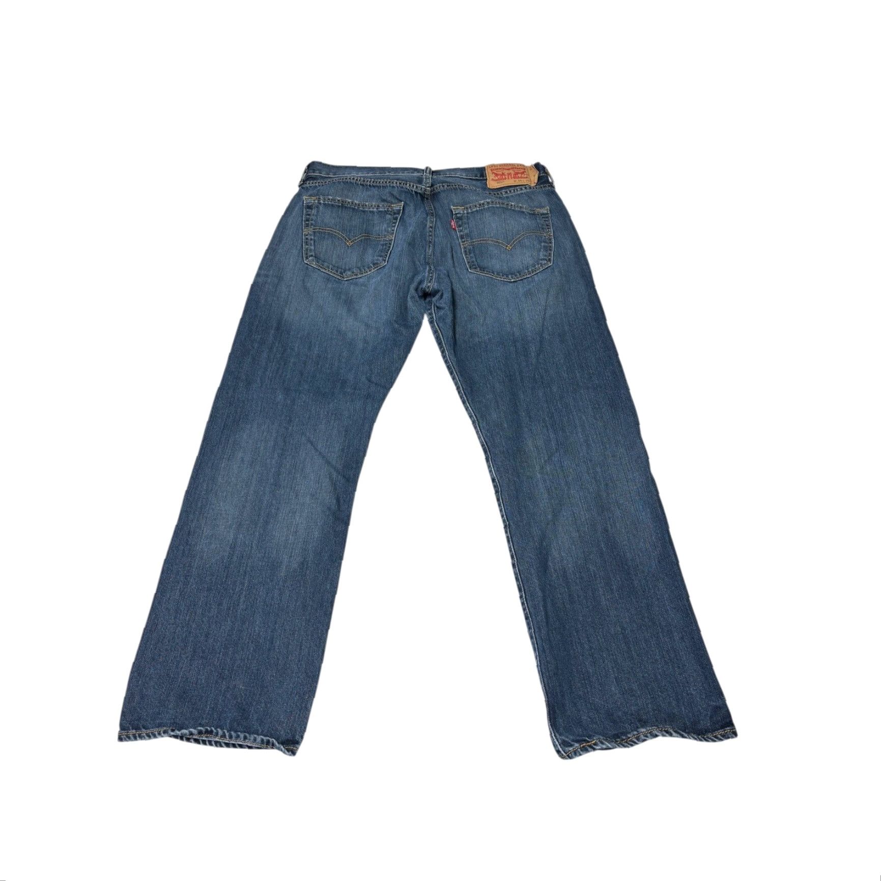 Denime Levi Strauss 501 Jeans Mens W34 L29 Button Fly Blue Denim Straight Leg Regular Rise Mid 501 Button Closure Pockets 5-Pocket Vintage No Size US 34 / EU 50 - 7 Thumbnail