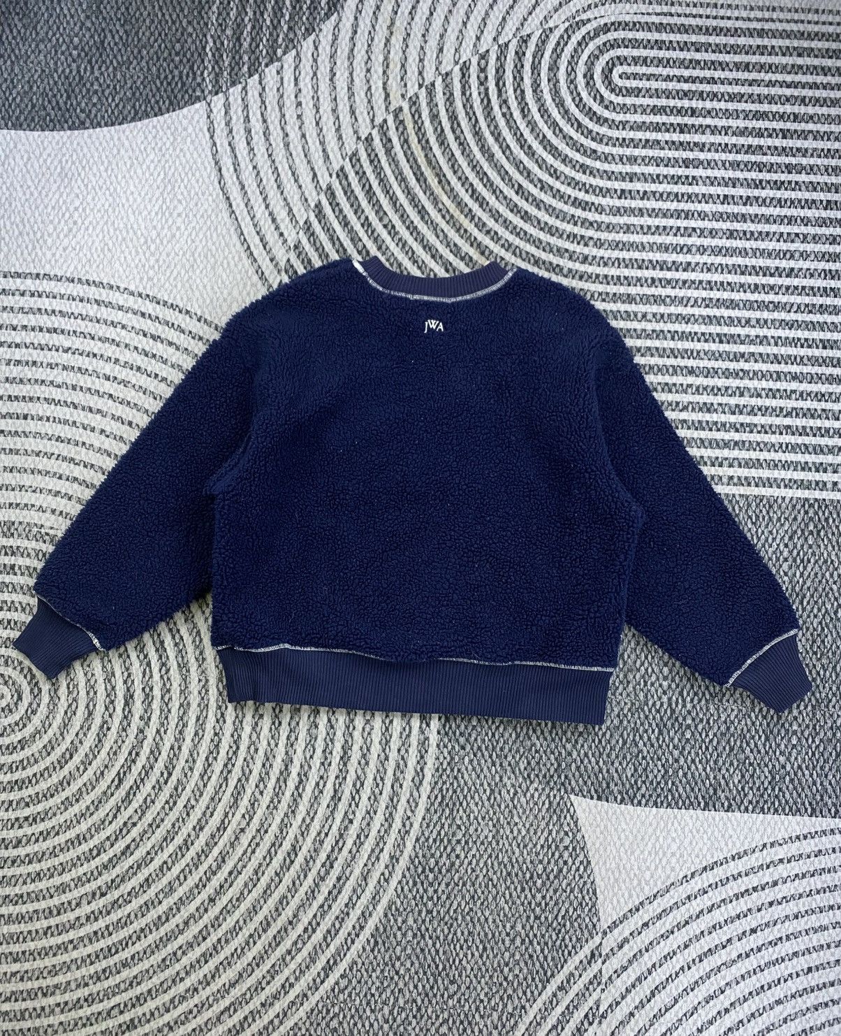 JW Anderson × Uniqlo Vtg Jwanderson By Uniqlo Navy Color Fleece Sherpa Sweatshirt Size US M / EU 48-50 / 2 - 2 Thumbnail