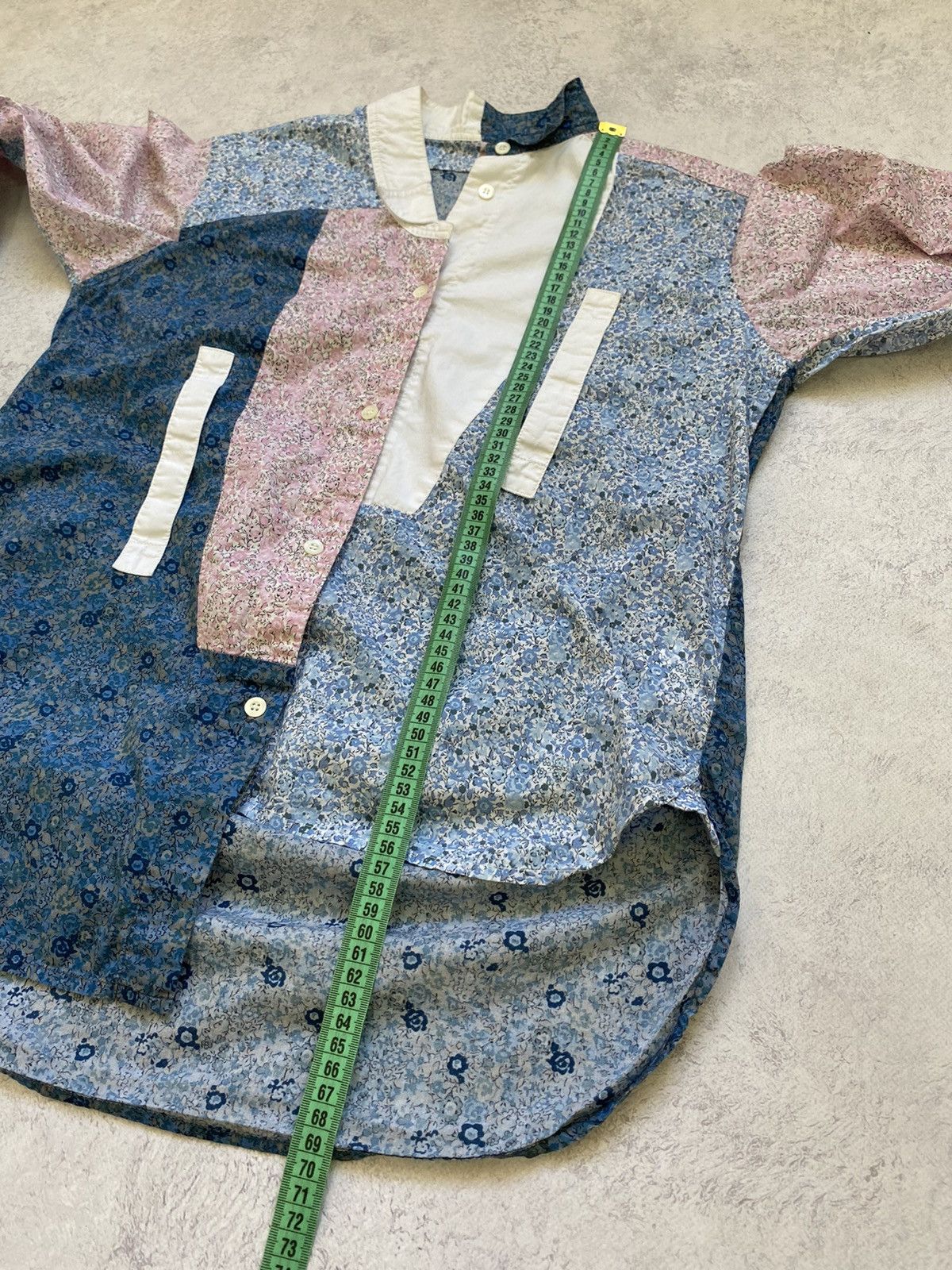 Loewe Loewe Multicolor Asymmetrical Button Up Patchwork Shirt Size XS / US 0-2 / IT 36-38 - 19 Thumbnail