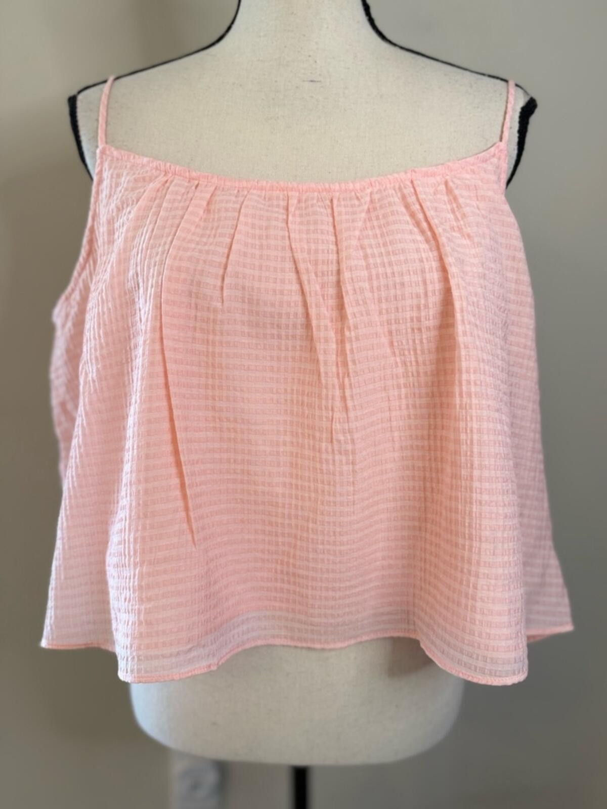 Other Banana Republic Factory pink flouncy crop tank top SZ LG Size L / US 10 / IT 46 - 1 Thumbnail