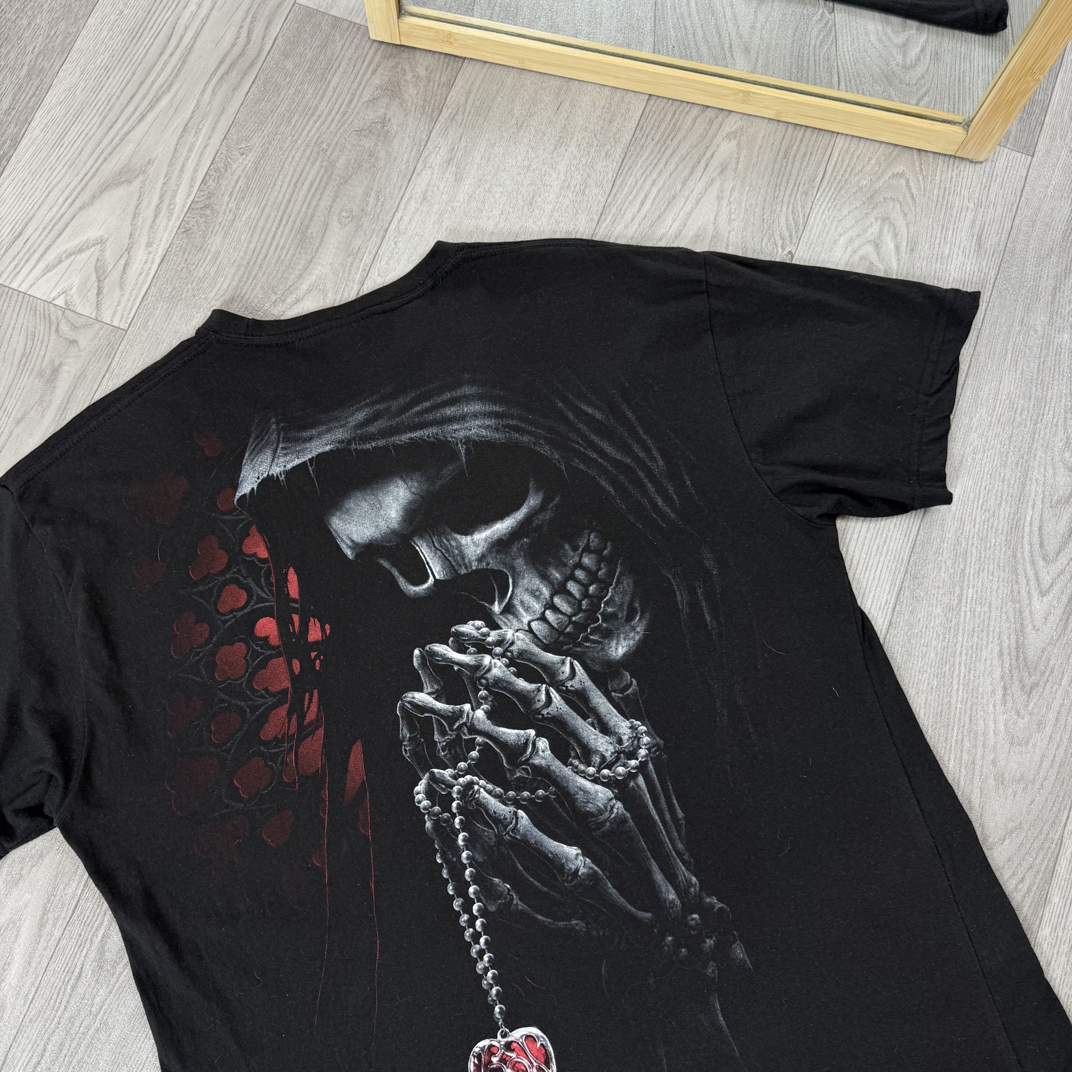 Vintage Vintage Spiral Death and Angel 90s Graphic Black Tee Shirt M Size US M / EU 48-50 / 2 - 9 Thumbnail