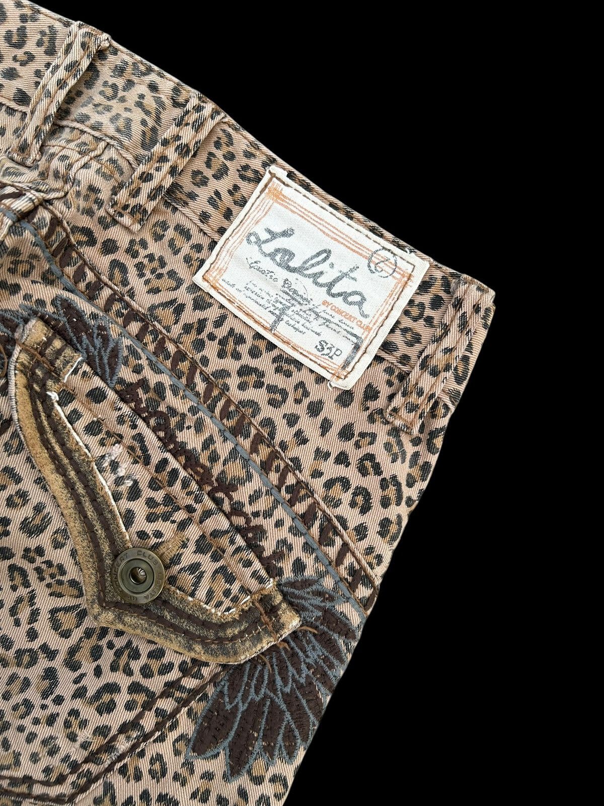 Kapital YOSHITOMO NARA LOLITA Exotic Leopard Distressed Denim Jeans Size US 29 - 5 Thumbnail