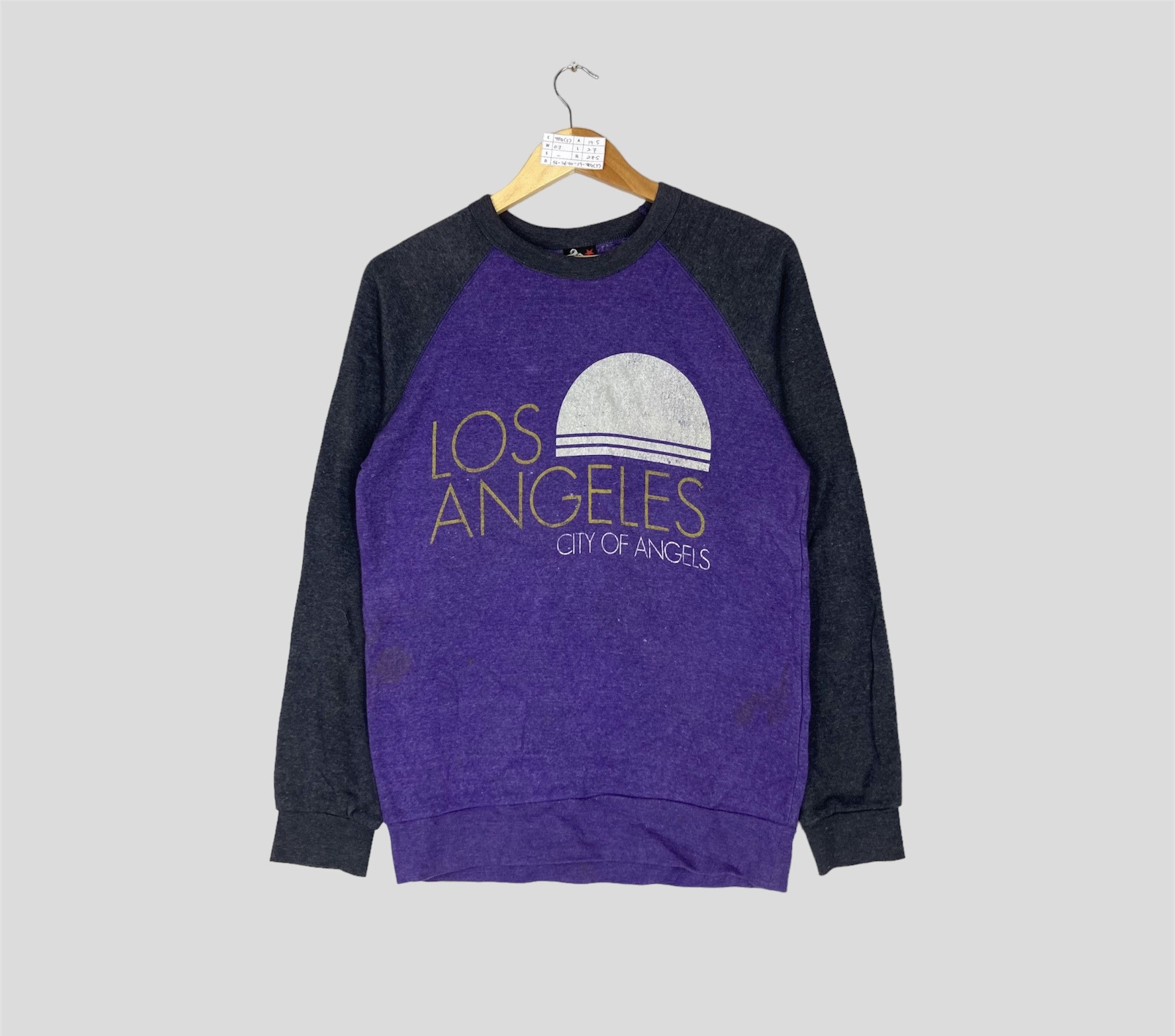 image of Vintage Los Angeles City Of Angel Crewneck Sweatshirt in Purple, Men's (Size Small)