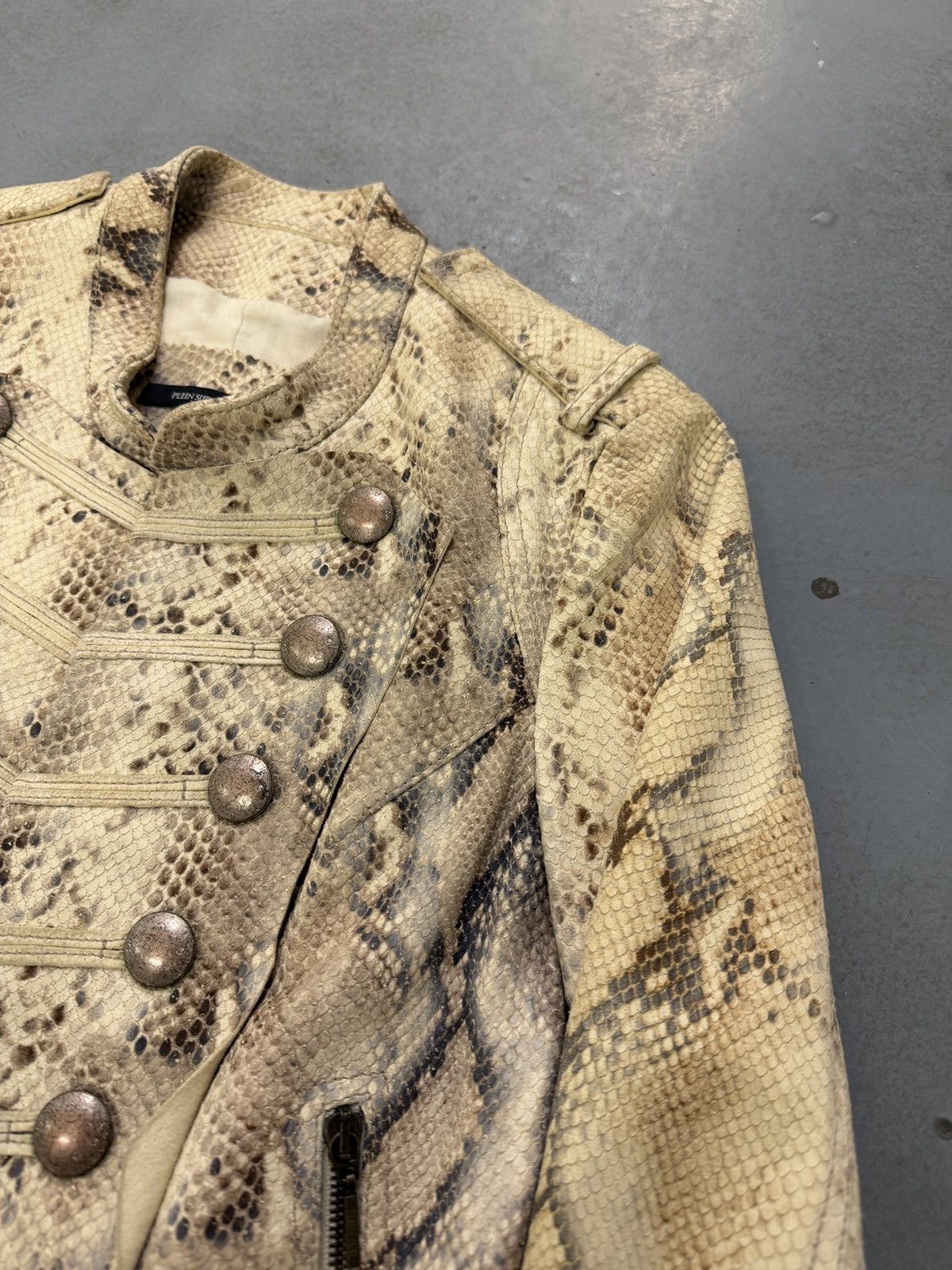 plein sud Plein Sud Python Leather Napoleon Military Style Jacket Size M / US 6-8 / IT 42-44 - 6 Thumbnail