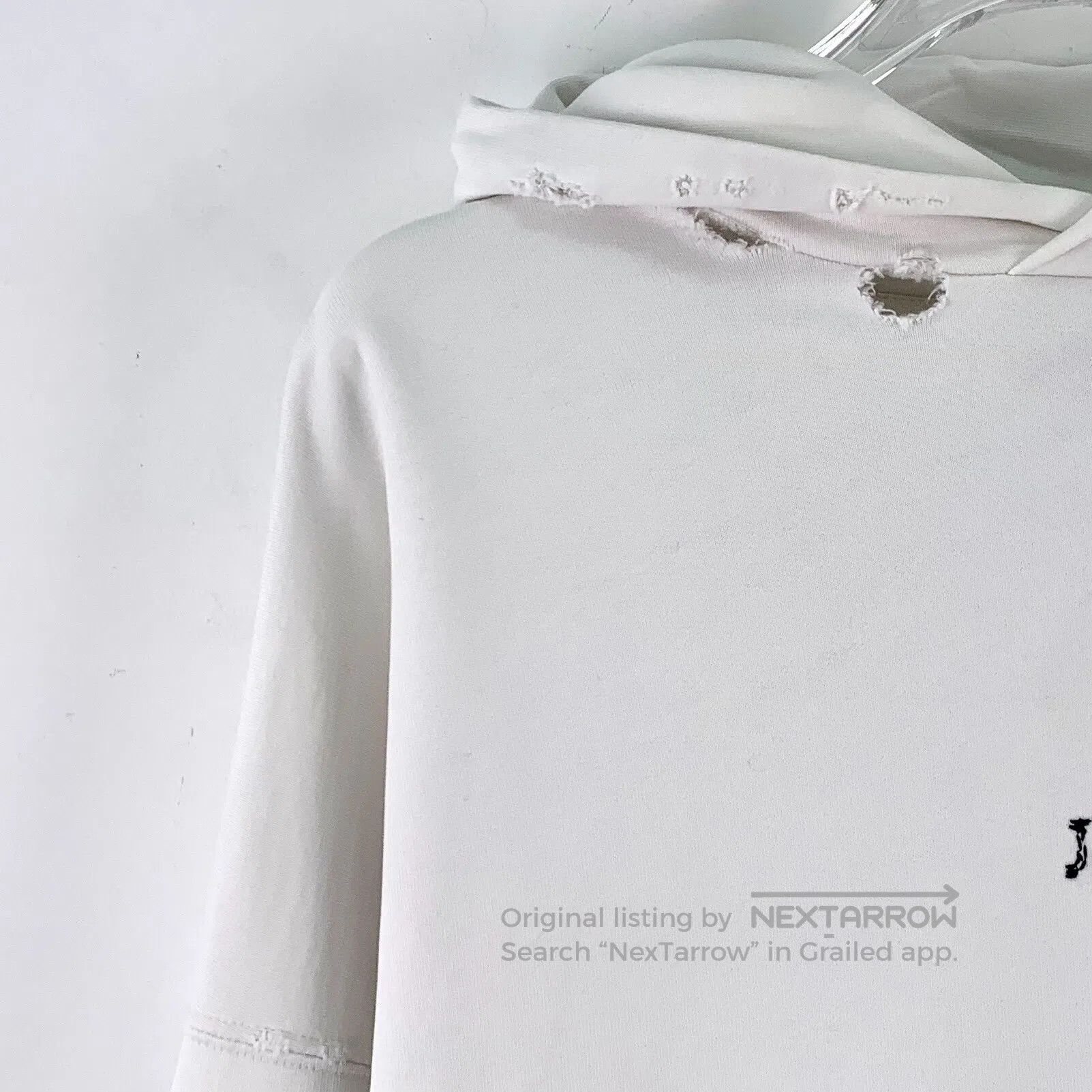 Balenciaga Balenciaga White hole design cotton hooded long sleeve swe Size US XS / EU 42 / 0 - 3 Thumbnail