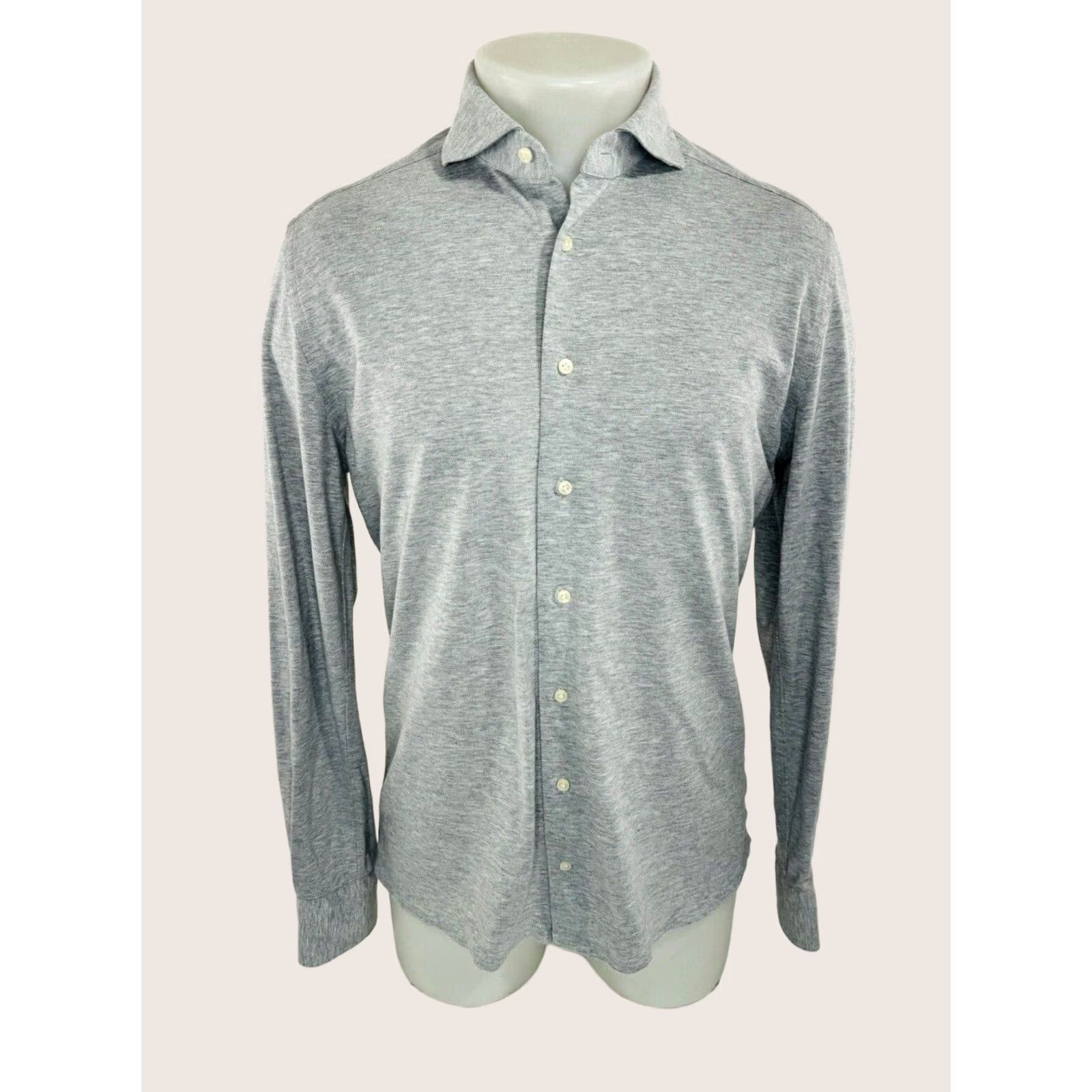 Suitsupply SUIT SUPPLY Extra Slim Fit Shirt Light Gray Pique Knit Mens 15.5 39/40 Size US L / EU 52-54 / 3 - 1 Thumbnail