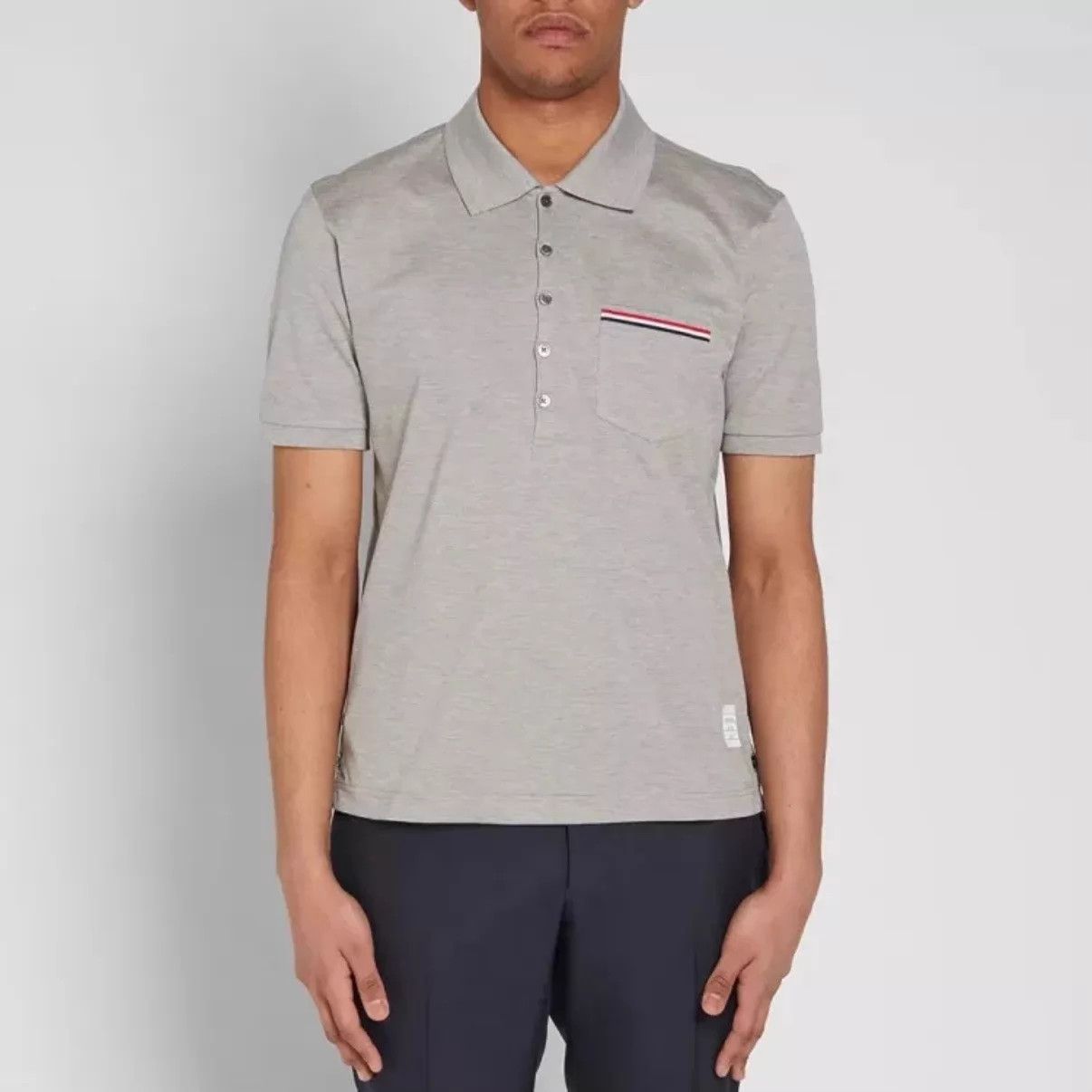 Thom Browne TB Short Sleeve Polo Gray Striped Size 1 Size US S / EU 44-46 / 1 - 7 Thumbnail