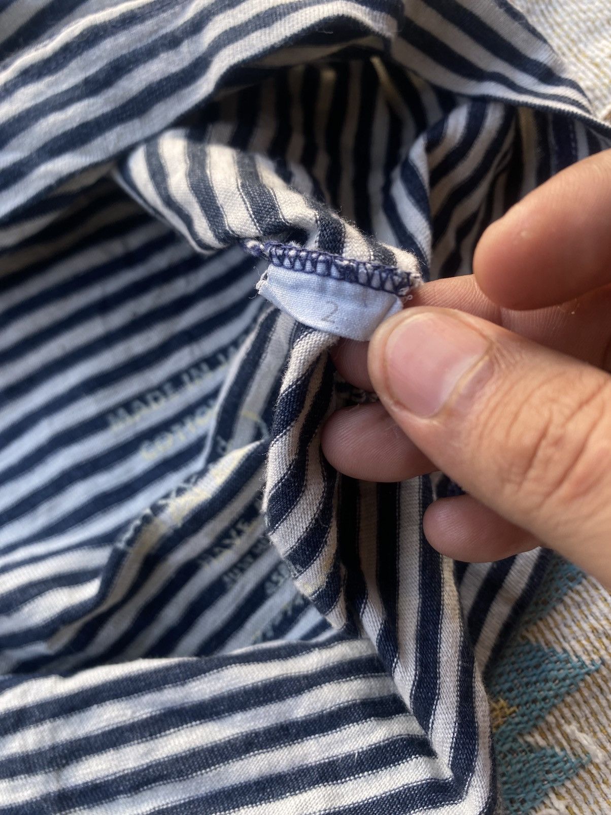 45rpm 45RPM Indigo Striped Hoodie Made in Japan Navy White Border Size US S / EU 44-46 / 1 - 16 Thumbnail