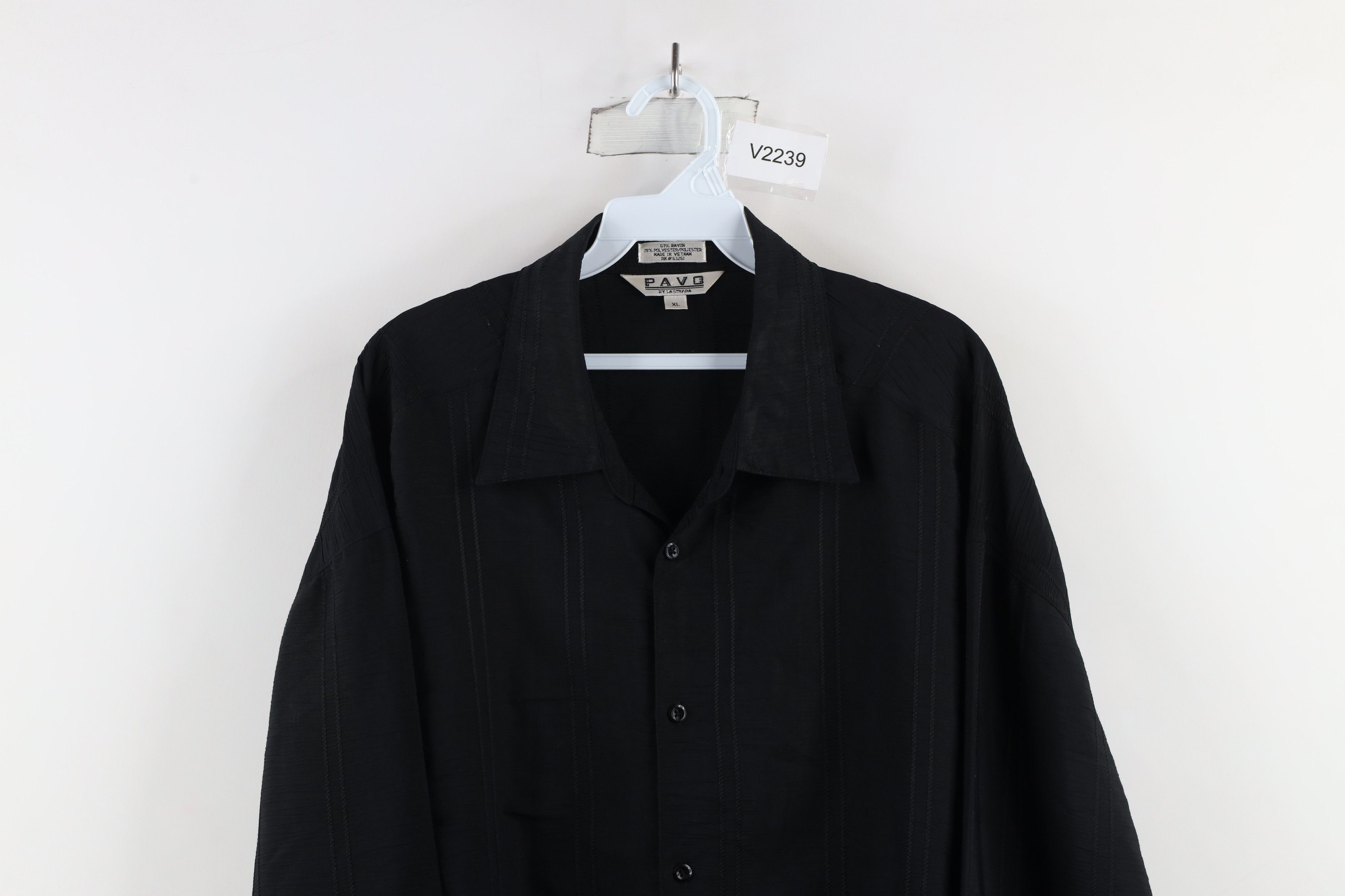 Vintage Vintage 90s Streetwear Striped Collared Button Shirt Black Size US XL / EU 56 / 4 - 2 Thumbnail