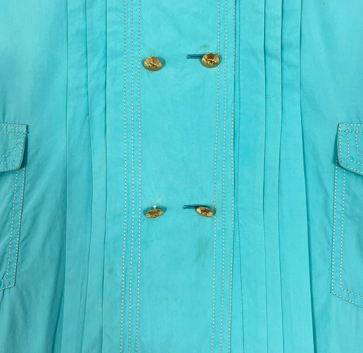 Chanel × Vintage Vintage Chanel Pleated Short Sleeve Women Light Jacket Size L / US 10 / IT 46 - 4 Thumbnail