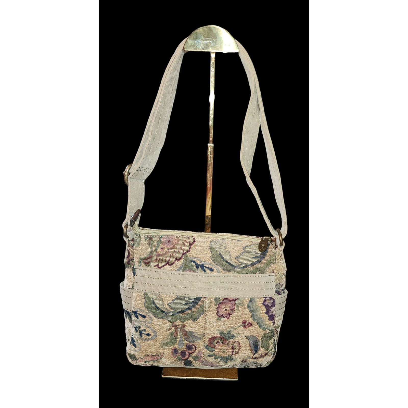 Fossil Fossil key lock tapestry carpet purse crossbody leather trim Size ONE SIZE - 2 Thumbnail