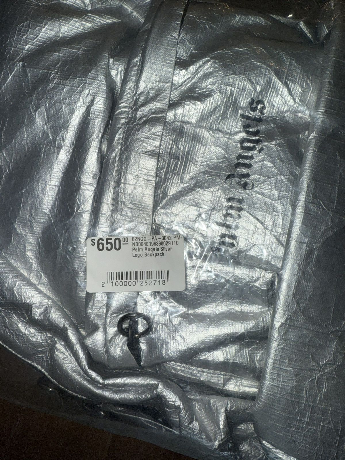 Palm Angels Palm Angels Silver Logo Backpack Size ONE SIZE - 2 Thumbnail