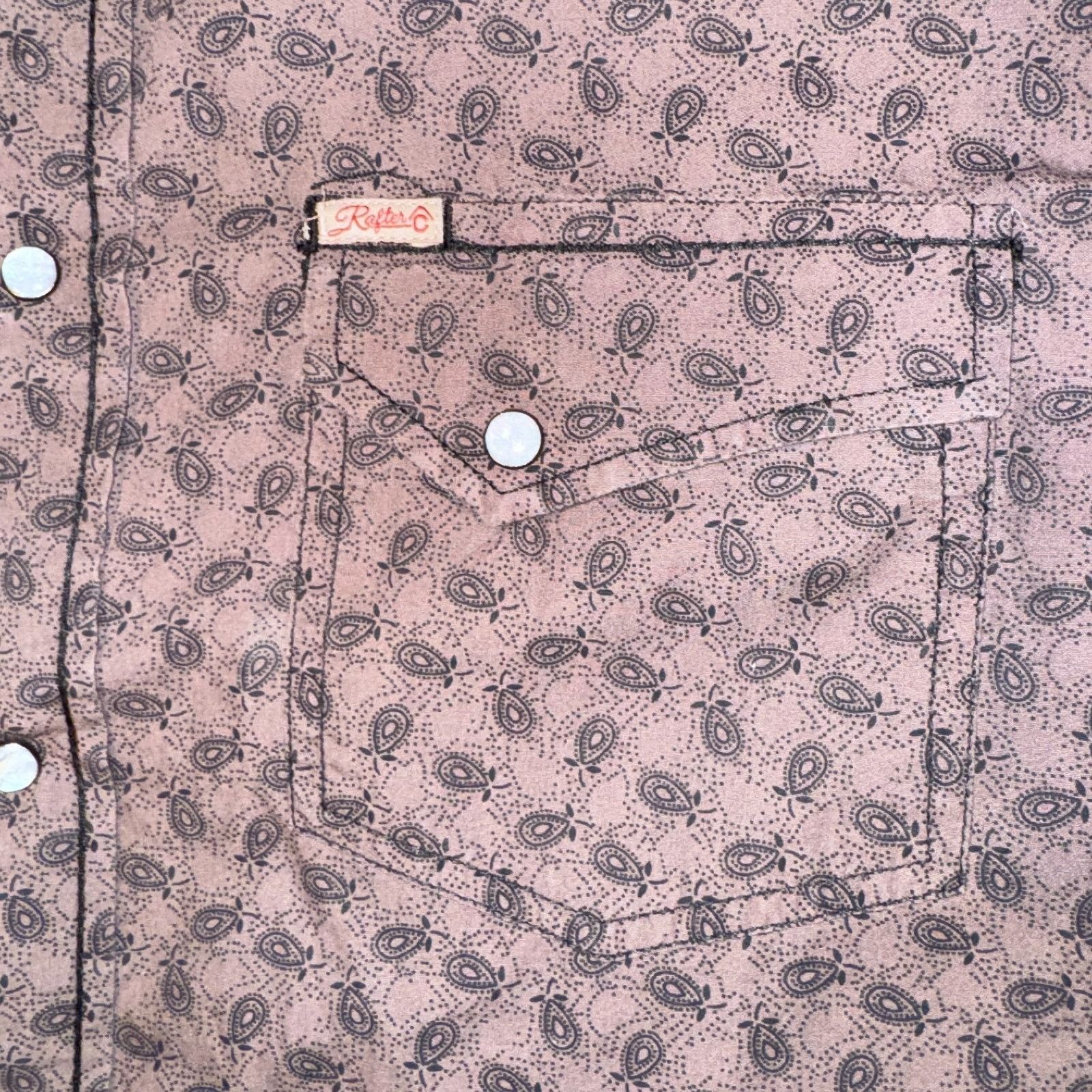 Other Rafter C Brown Paisley Western Pearl Snap Shirt XL Cowboy Ro Size US XL / EU 56 / 4 - 3 Thumbnail