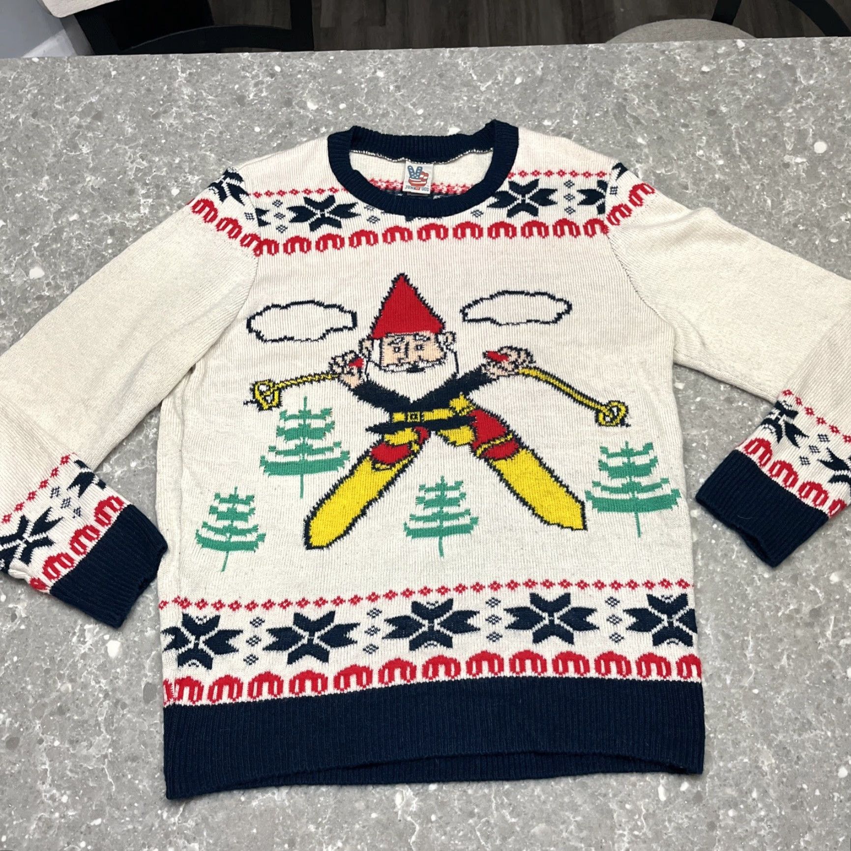 Junk Food JUNK FOOD Skiing Santa Gnome Christmas Holiday Knit Winter SWEATER Adult XL Size US XL / EU 56 / 4 - 2 Thumbnail
