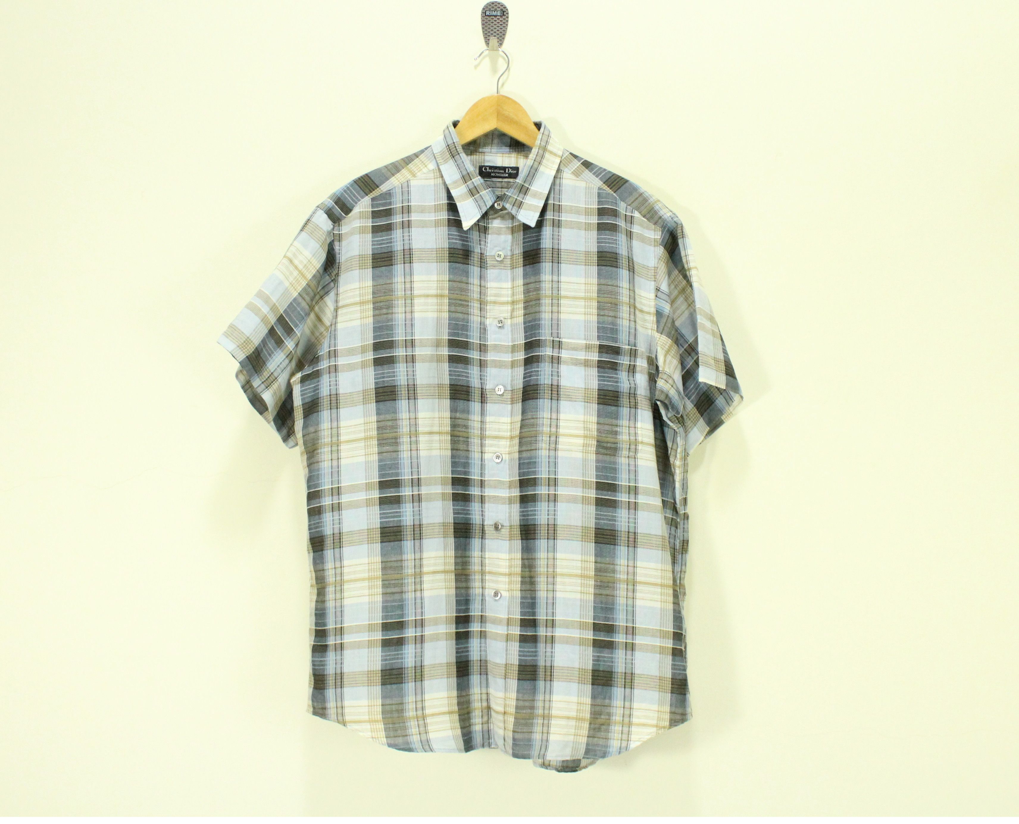 Christian Dior Monsieur Vintage CHRISTIAN DIOR MONSIEUR Shirt Plaid Checkered Size US L / EU 52-54 / 3 - 1 Thumbnail