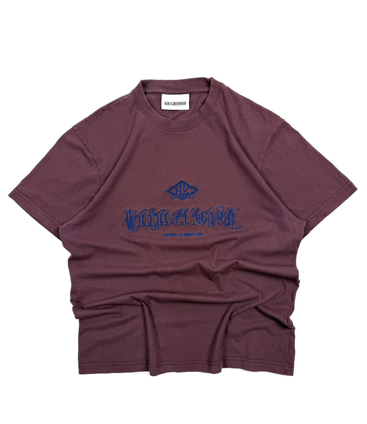 Han Kjobenhavn Han Kjobenhavn SS21 Gothic Embroidered Logo Tee Burgundy Size US L / EU 52-54 / 3 - 1 Thumbnail