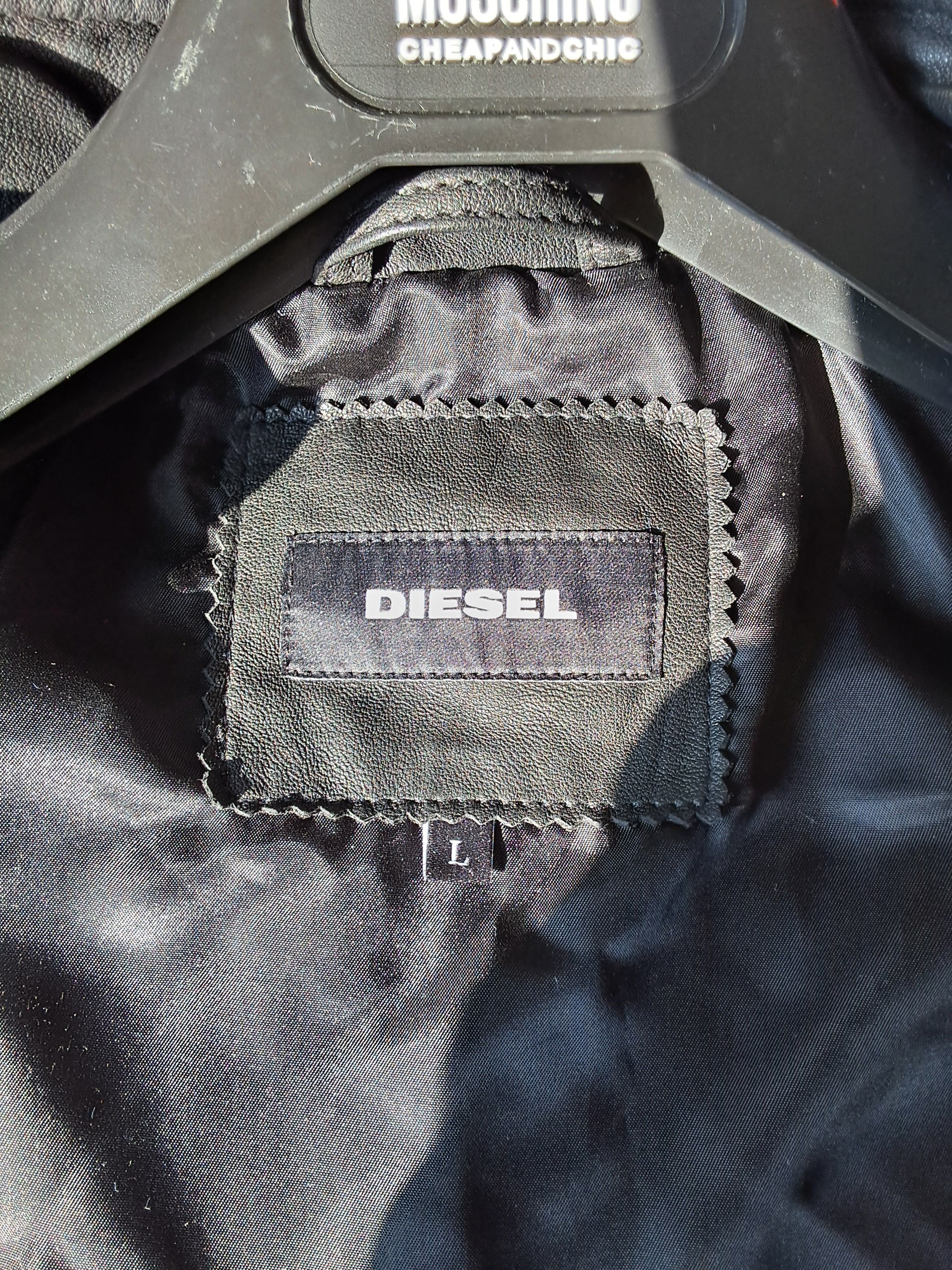 Diesel Diesel Lambskin Leather Biker Jacket Red Sleeve Lining Size US L / EU 52-54 / 3 - 22 Thumbnail