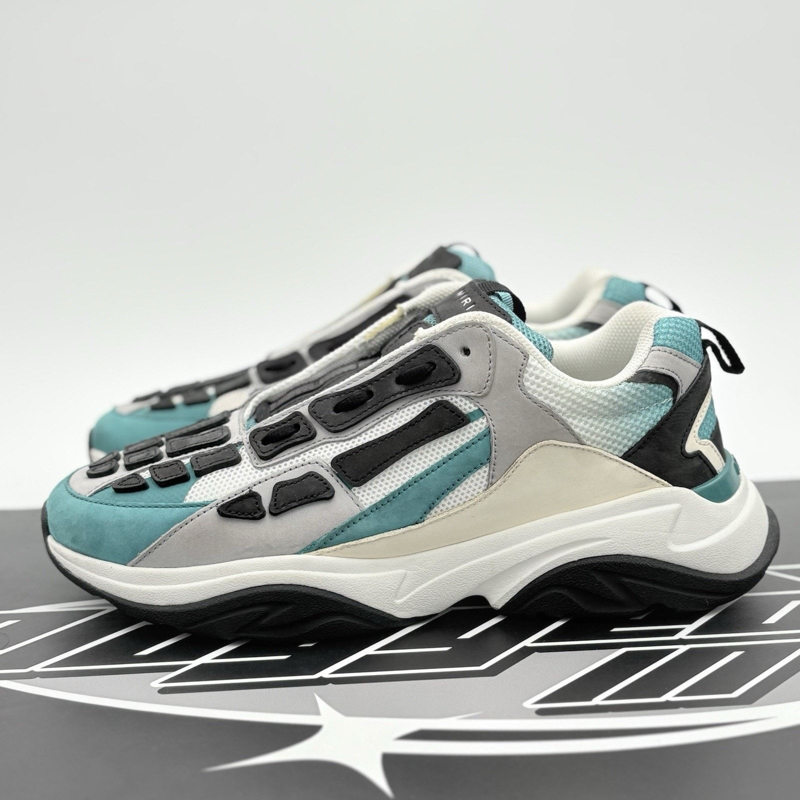 Amiri Amiri Bone Runner ' White Black Blue Grass ' | SUPER CLEAN! Size US 11 / EU 44 - 1 Thumbnail