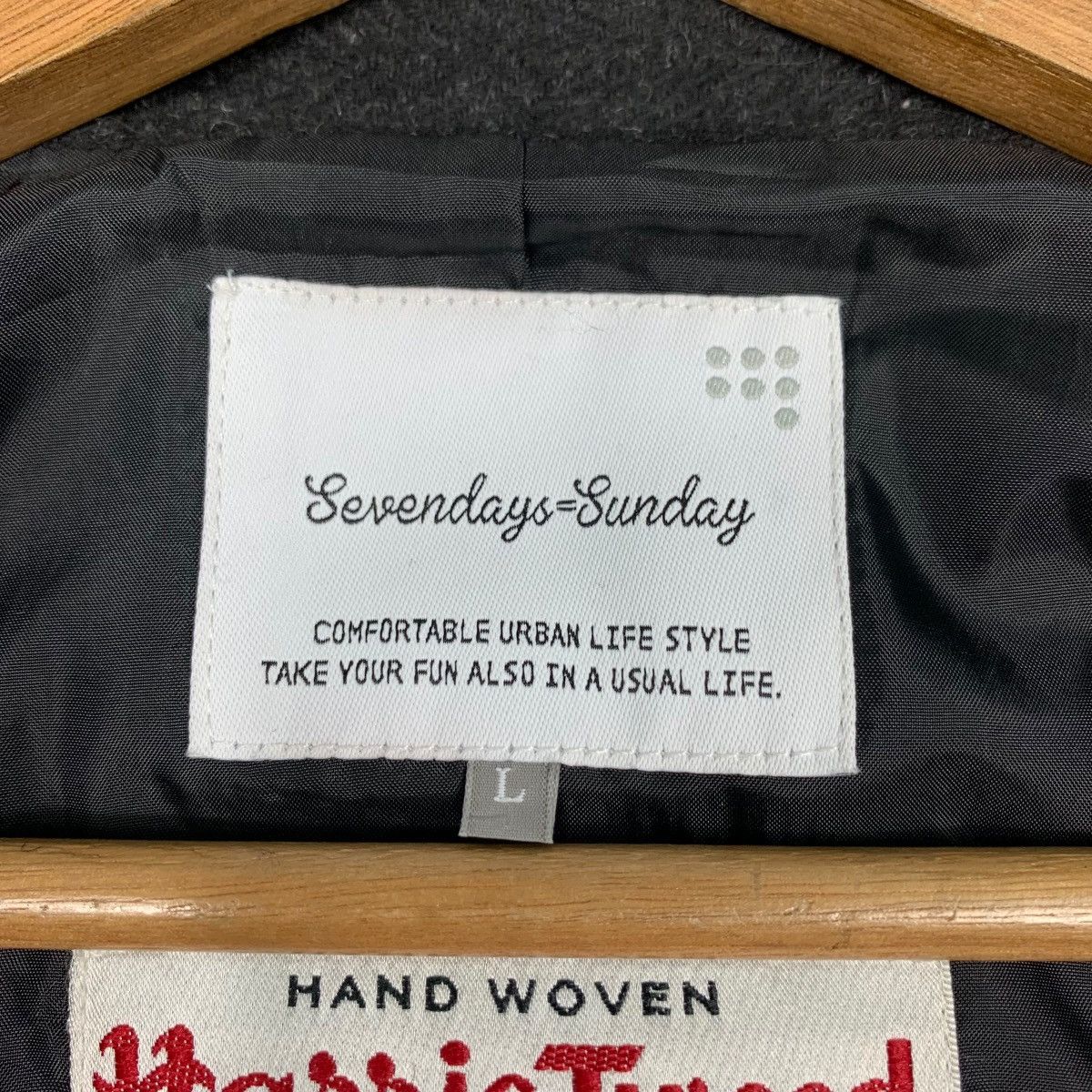 Harris Tweed SEVENDAYS SUNDAY X HARRIS TWEED Herringbone Coat #2596-C117 Size L / US 10 / IT 46 - 16 Thumbnail