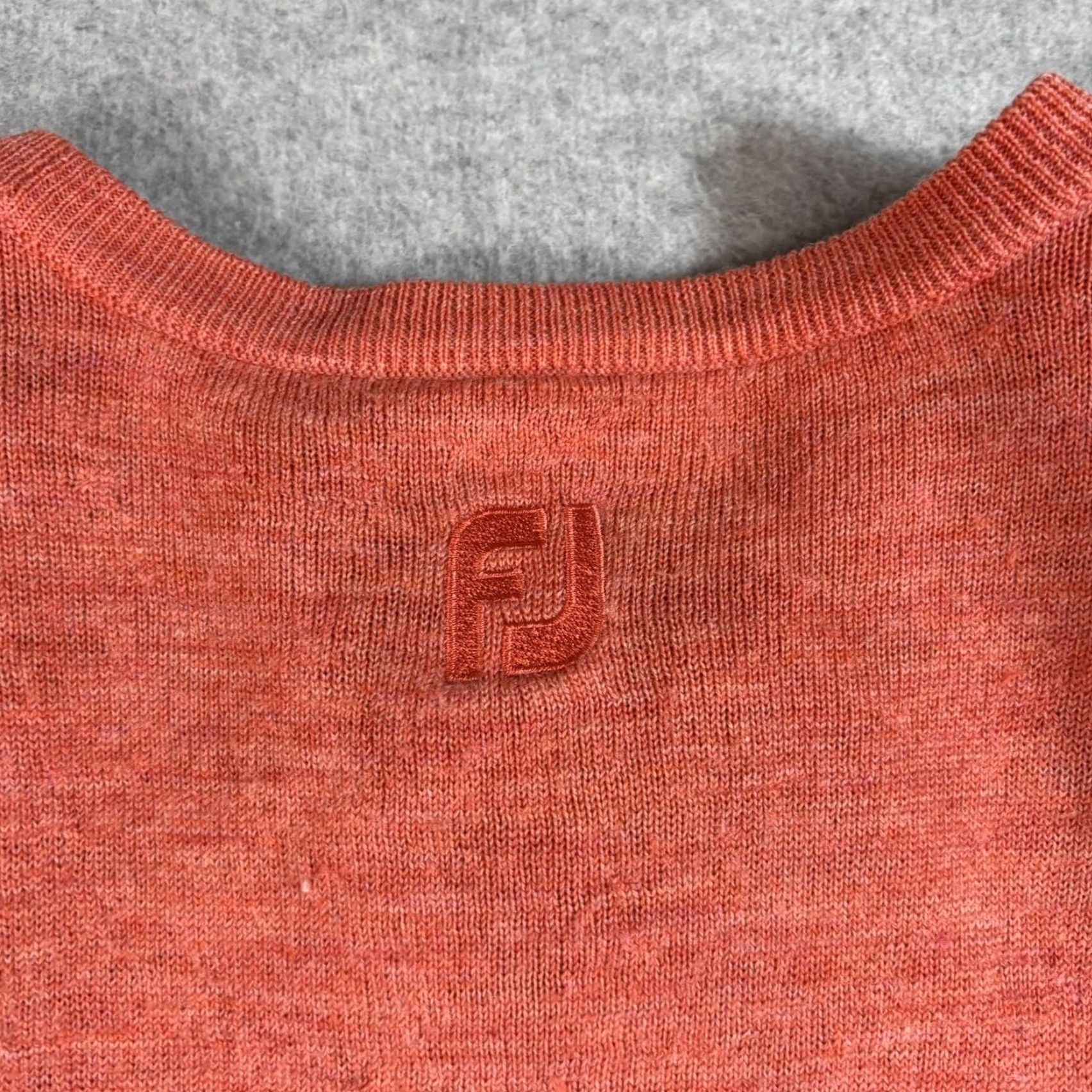 Footjoy FootJoy Mens Large Orange Wool Sweater Crewneck Lined Golf Pullover Knit Layer Size US L / EU 52-54 / 3 - 5 Thumbnail