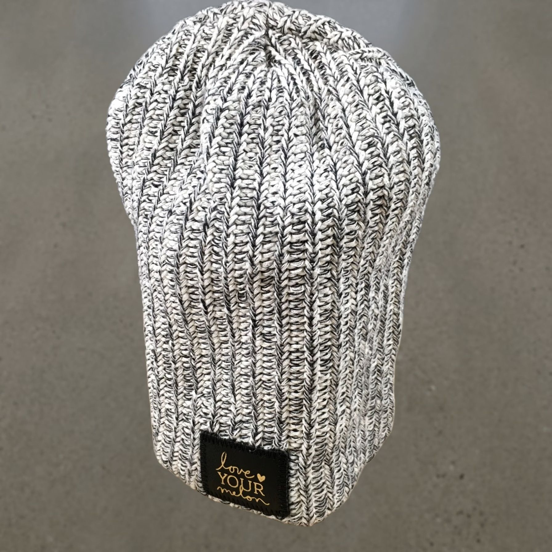 Vintage Love Your Melon Winter Beanie Hat Womens White OS Adjustable Knitted Cotton Size ONE SIZE - 1 Thumbnail