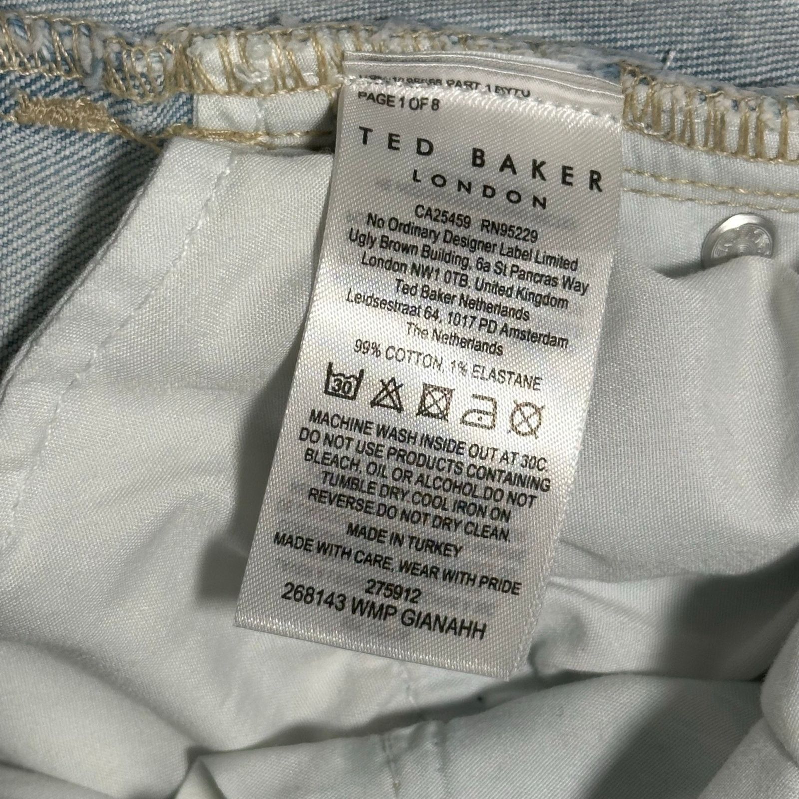 Ted Baker Ted Baker Gianahh High Rise Stretch Denim Shorts Size 25 Size 25" / US 0 / IT 36 - 7 Thumbnail